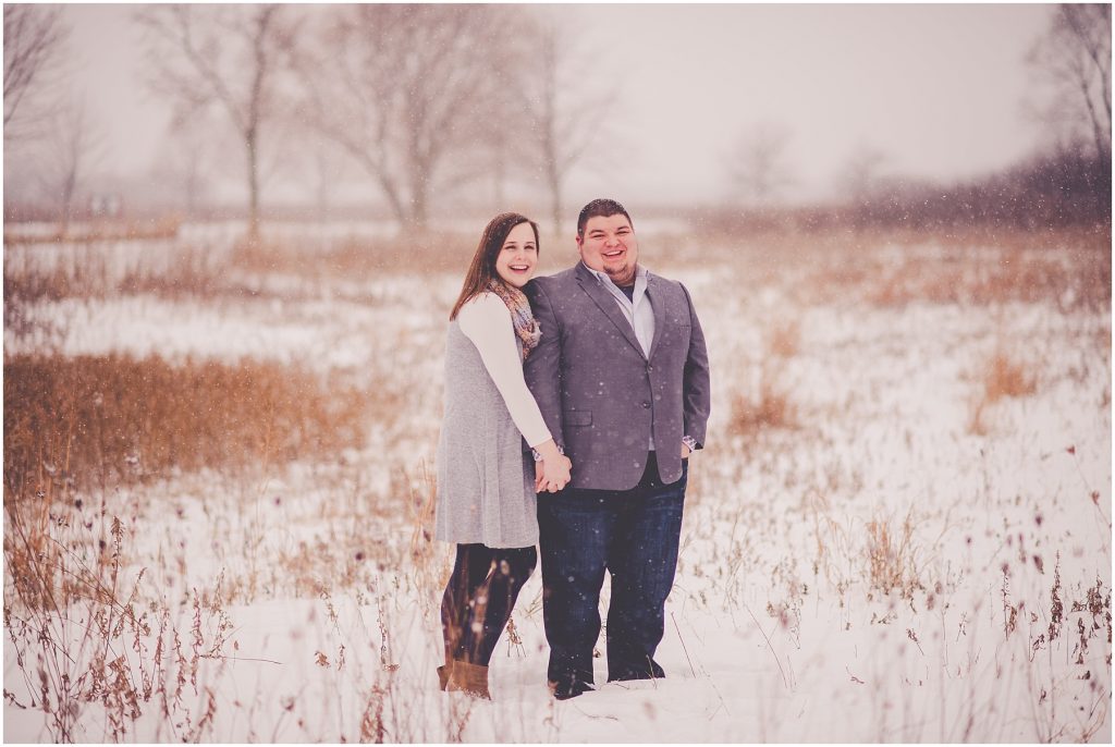 Kara Evans Photographer - Central Illinois Wedding Photographer - Snowy Winter Engagement Session - Kankakee Wedding Photographer - Kankakee Snowy Engagement Photos