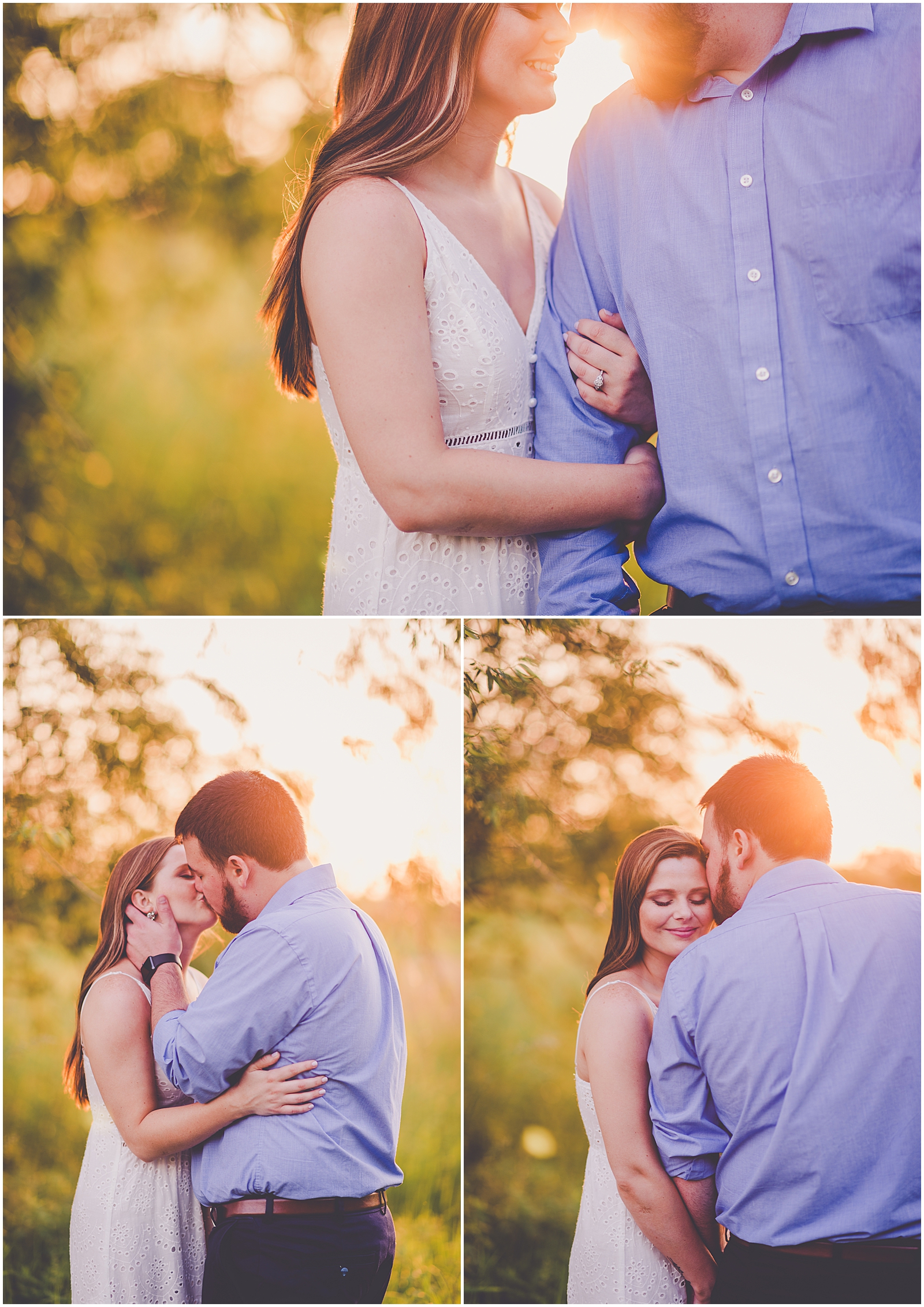Summer engagement photos at Perry Farm in Bourbonnais, Illinois with Chicagoland wedding photographer Kara Evans Photographer.