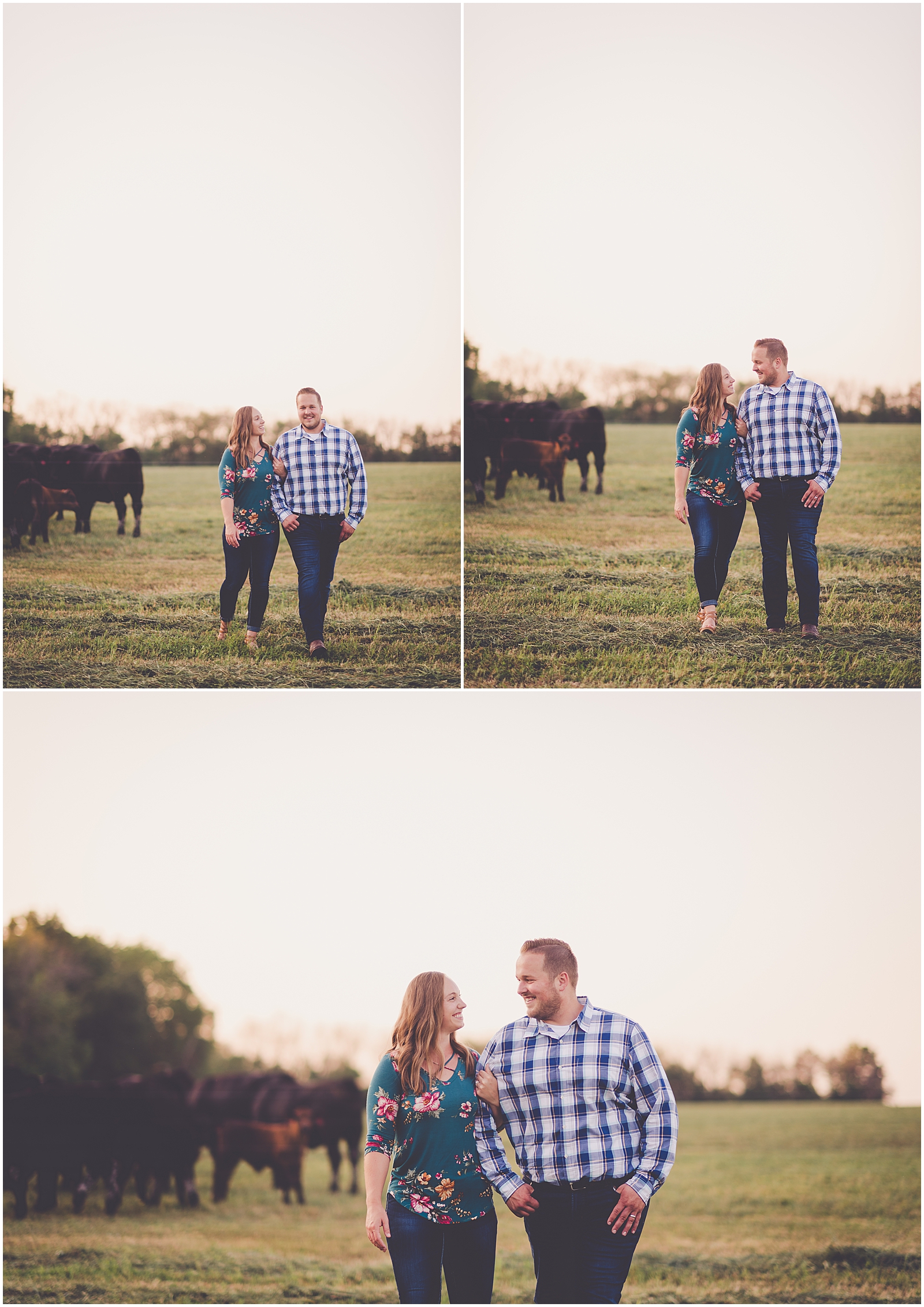 Mackenzie and Greg's Iroquois County farm anniversary session in Cissna Park, Illinois with Chicagoland wedding photographer Kara Evans Photographer.