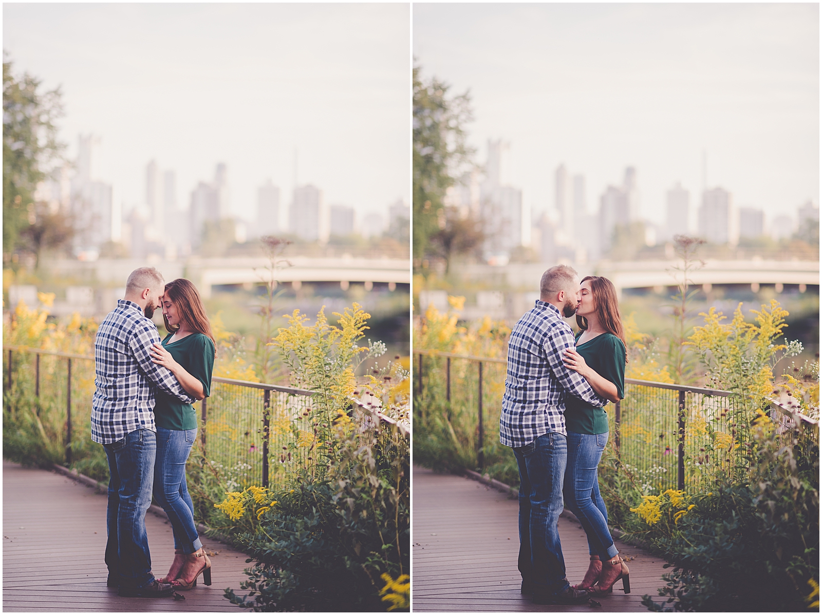 Colleen and Joel's Lincoln Park Nature Boardwalk engagement session in Chicago, Illinois with Chicagoland wedding photographer Kara Evans Photographer.
