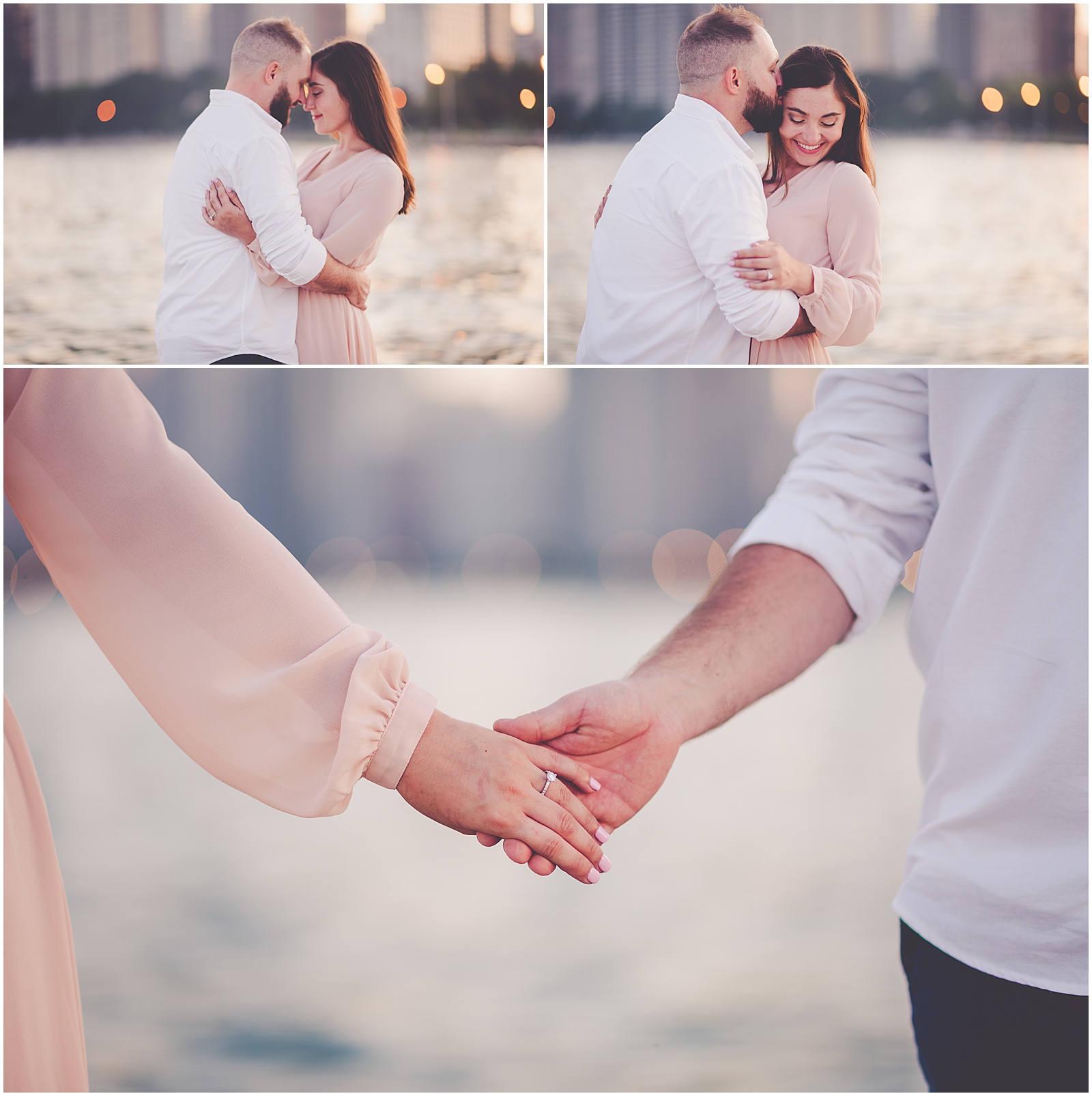 Colleen and Joel's North Avenue Beach engagement session in Chicago, Illinois with Chicagoland wedding photographer Kara Evans Photographer.