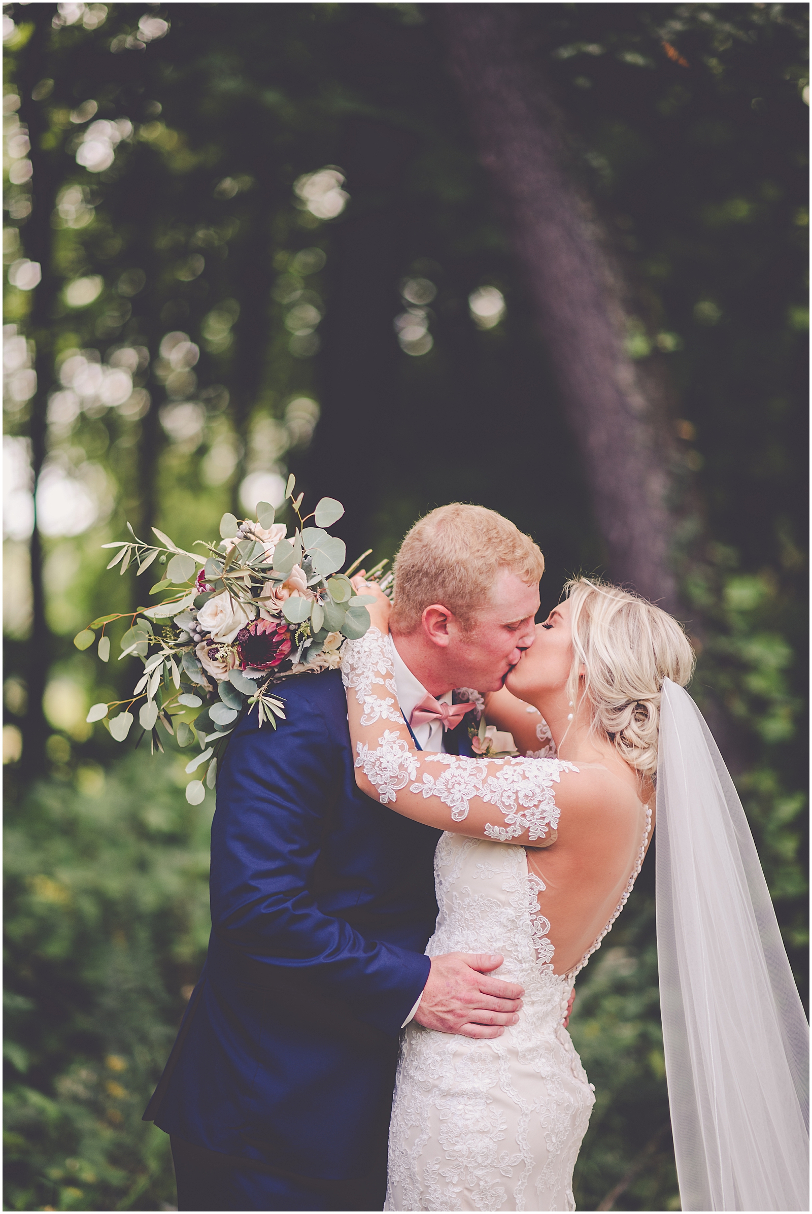 Jennifer and Brett's dusty rose and gold wedding day at The Barn at Hornbaker Gardens with Chicagoland wedding photographer Kara Evans Photographer.