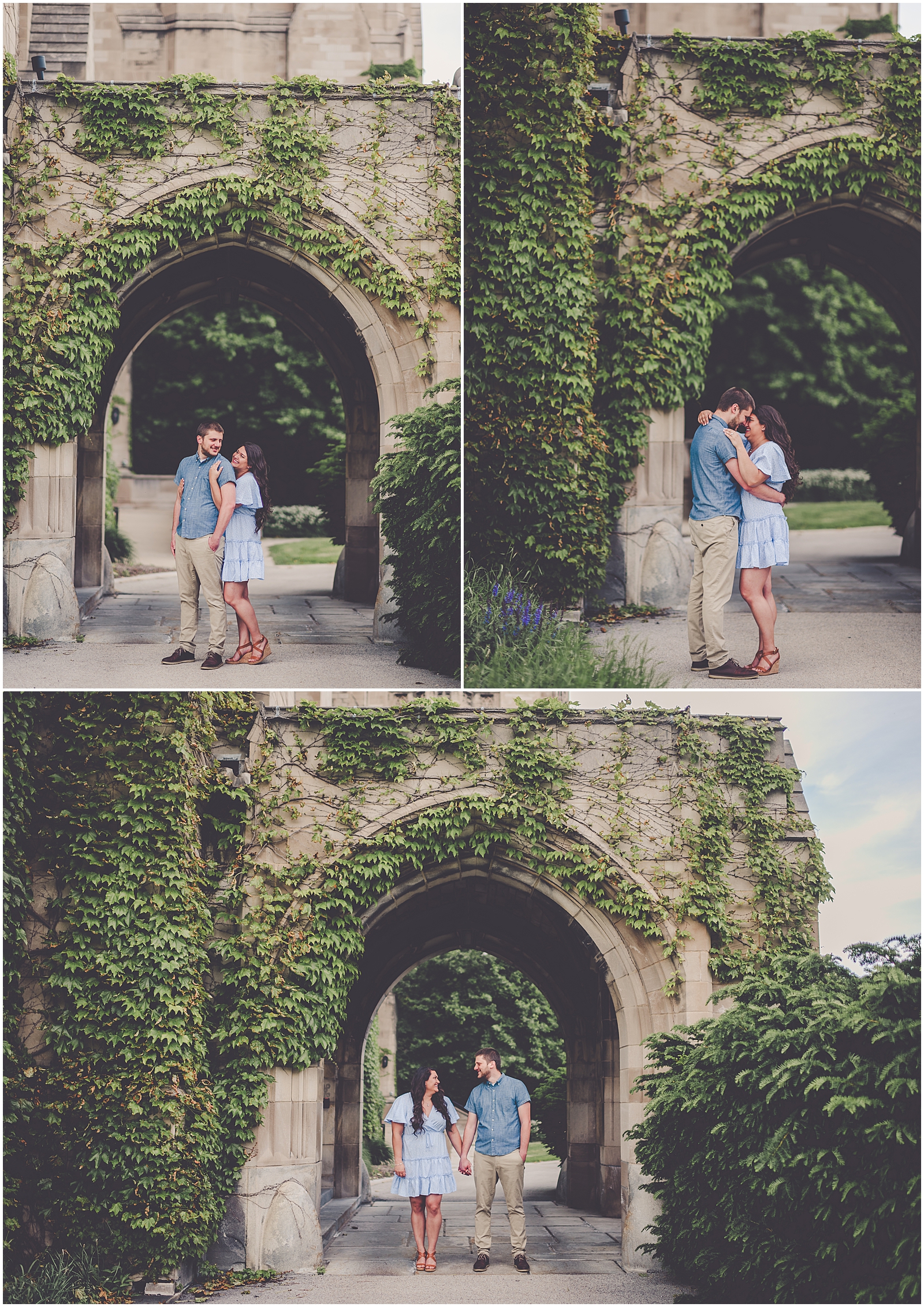 Jenny and Colin's summer University of Chicago engagement photos with Chicagoland wedding photographer Kara Evans Photographer.