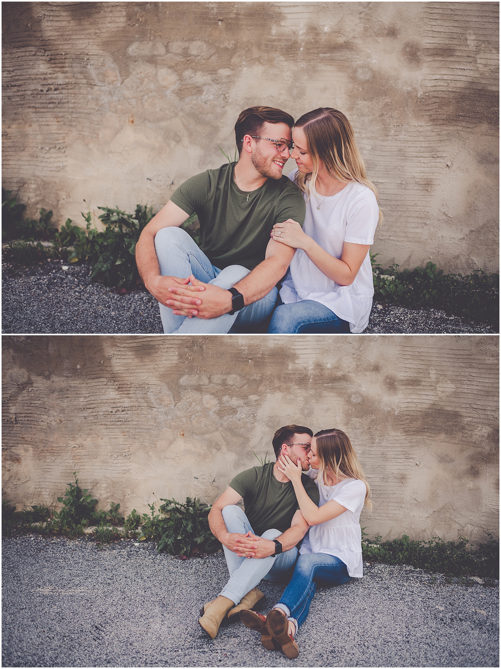 Lauren and Chase's Downtown Kankakee engagement photos in Kankakee, Illinois with Chicagoland wedding photographer Kara Evans Photographer.