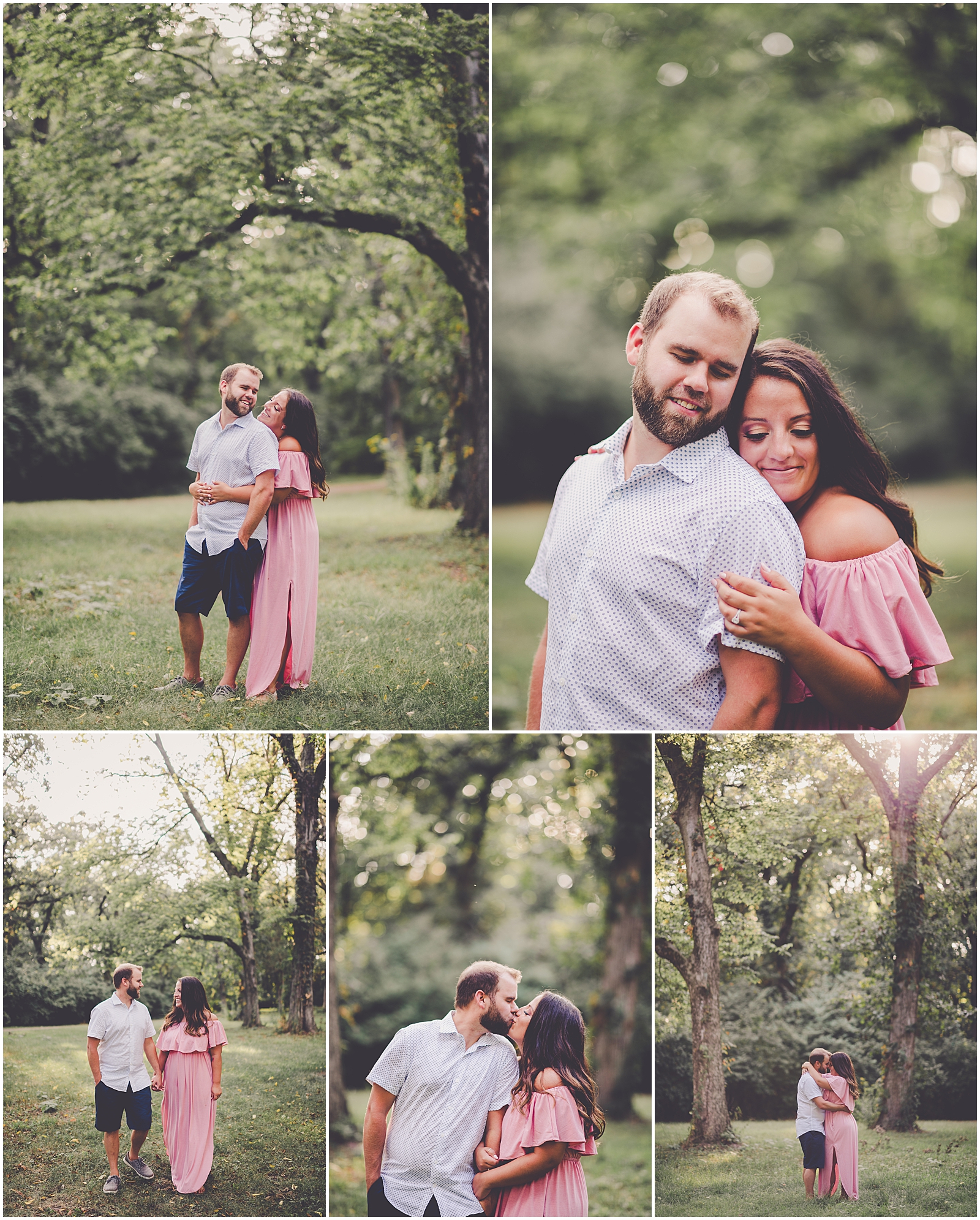Daniela and Andrew's summer engagement photos at Kankakee River State Park with Chicagoland wedding photographer Kara Evans Photographer.