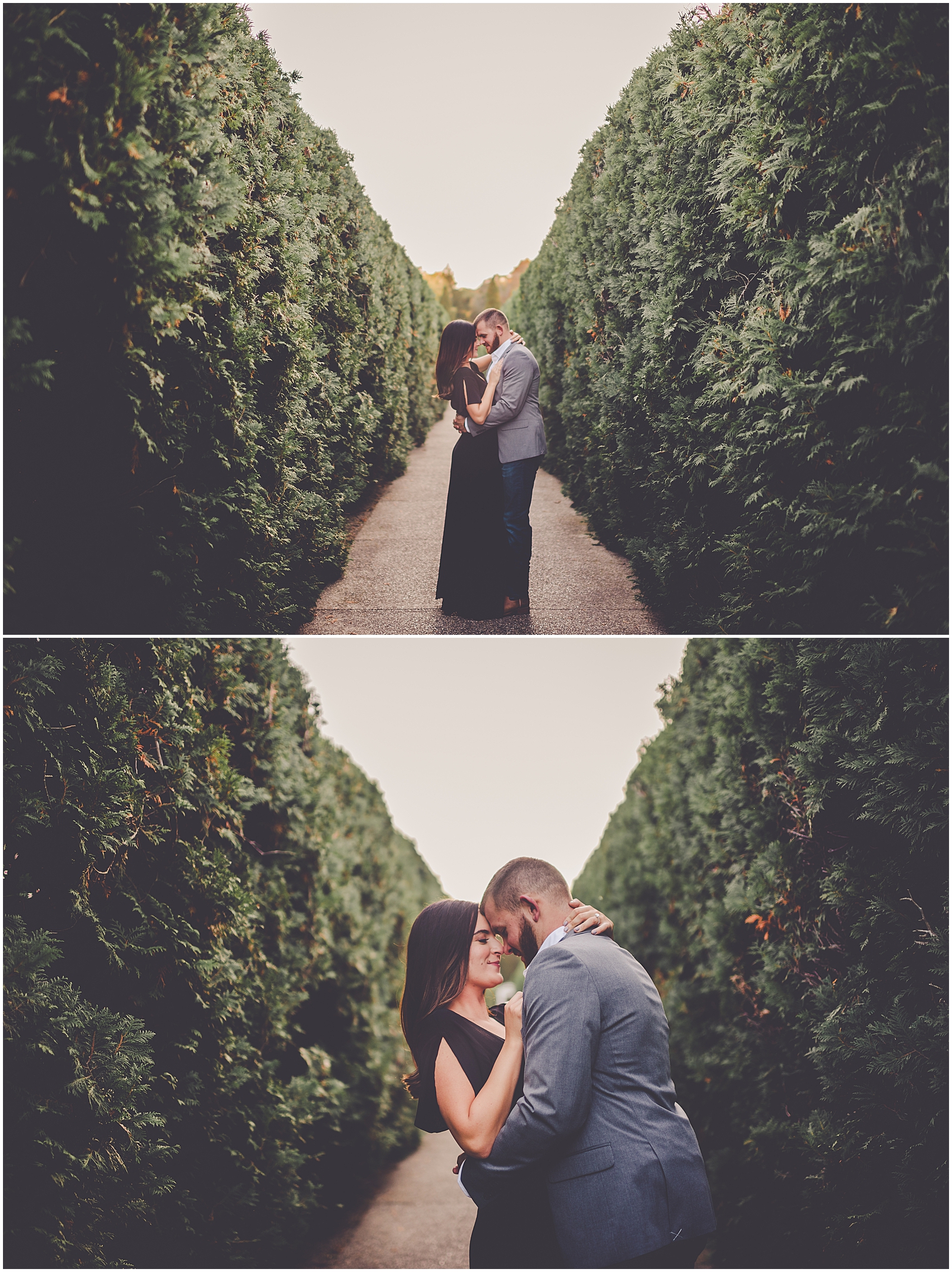 Lauren and Will's October Allerton Park & Retreat Center engagement in Monticello with Chicagoland wedding photog Kara Evans Photographer.