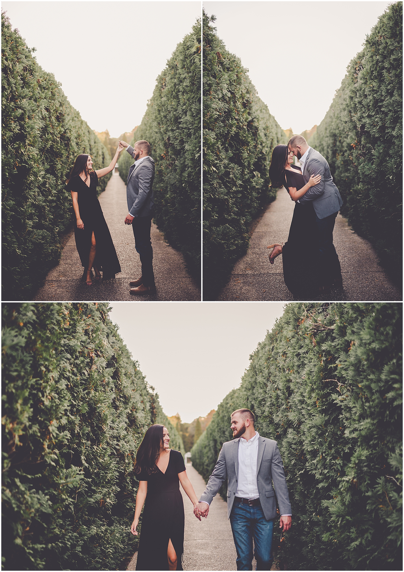 Lauren and Will's October Allerton Park & Retreat Center engagement in Monticello with Chicagoland wedding photog Kara Evans Photographer.