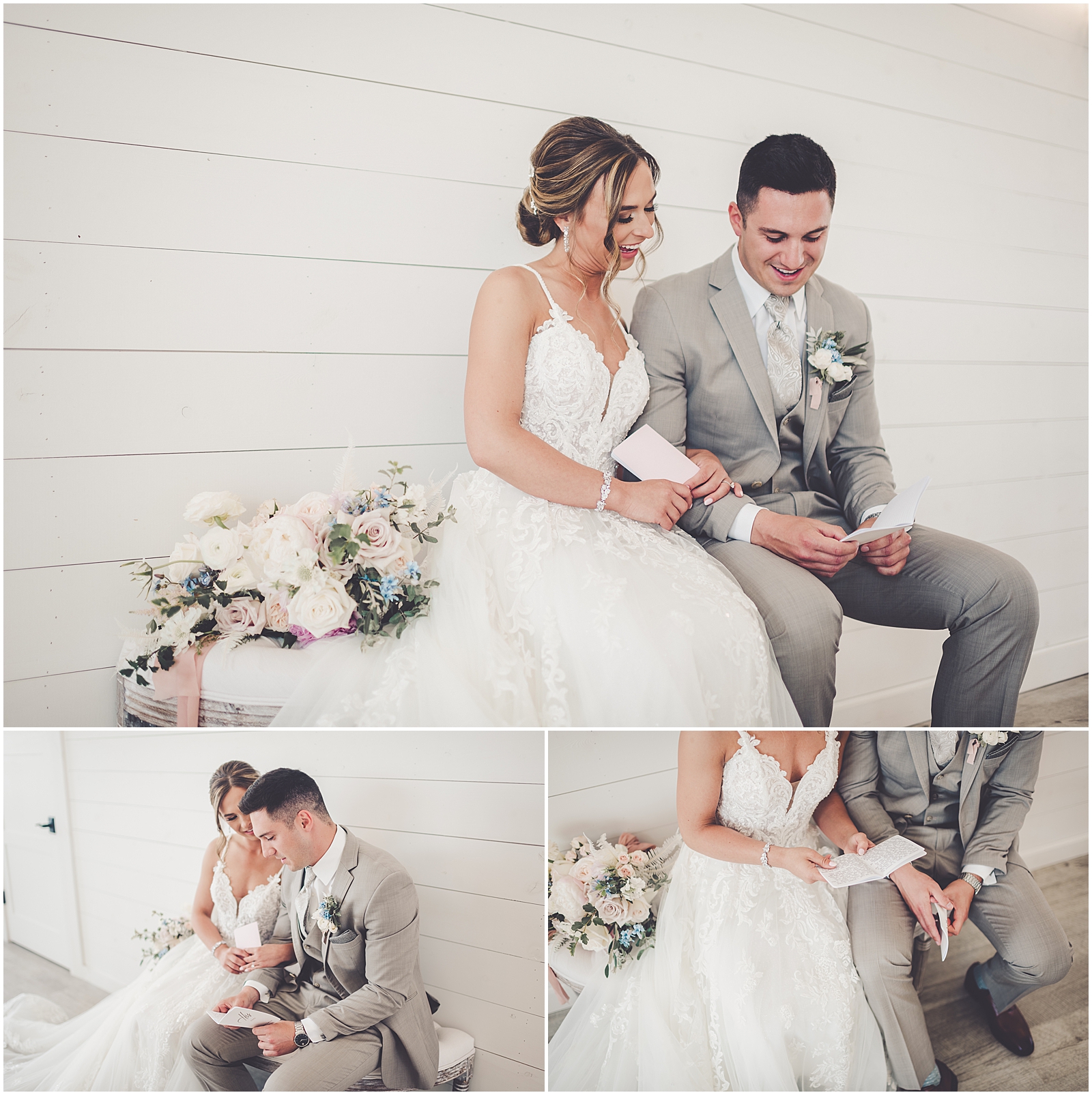 Emily and Milan's romantic summer wedding at Providence Vineyard in Hebron, IL with Chicagoland wedding Photographer Kara Evans Photographer.