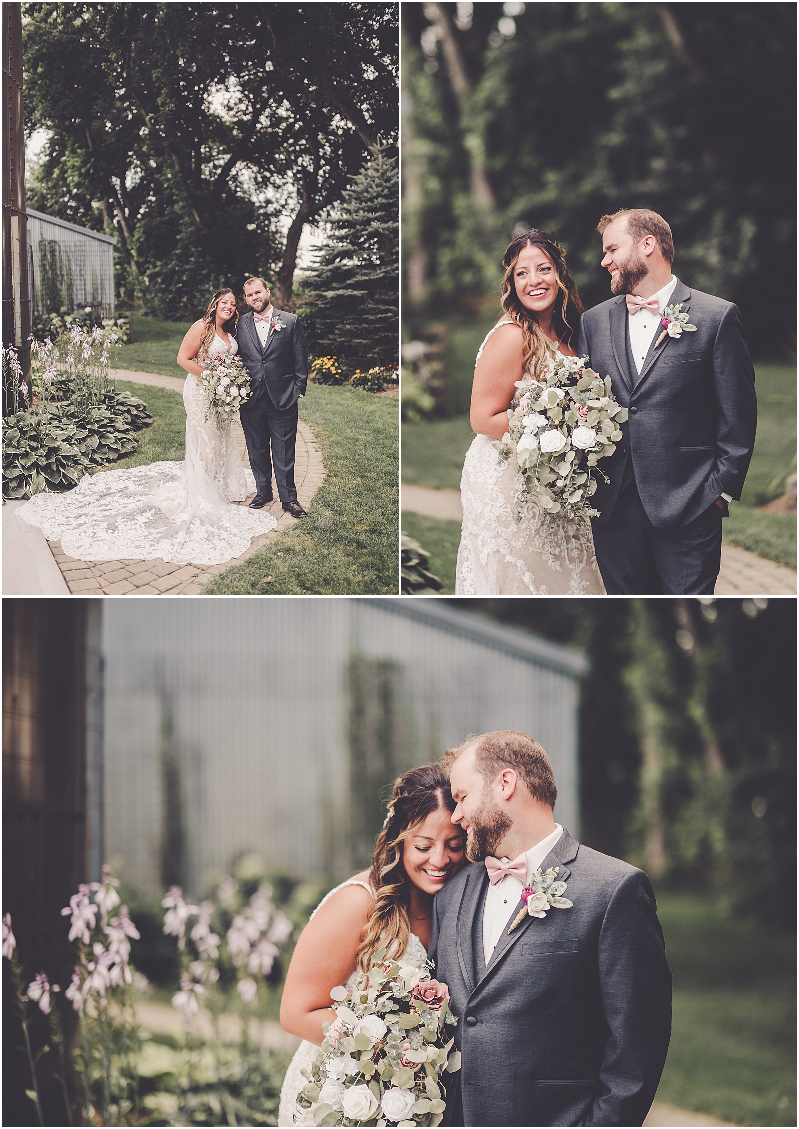 Daniela and Andrew's romantic August wedding at The Mora Farm in Waterman, IL with Chicagoland wedding photographer Kara Evans Photographer.