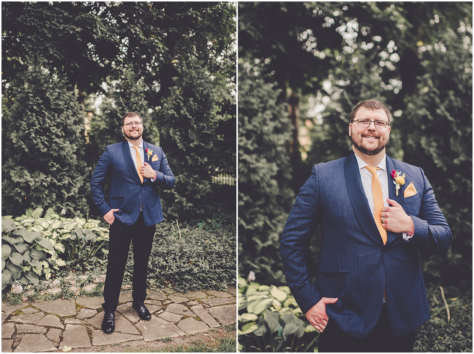 Janet and Michael's colorful summer backyard wedding in Bourbonnais, IL with Chicagoland wedding photographer Kara Evans Photographer.