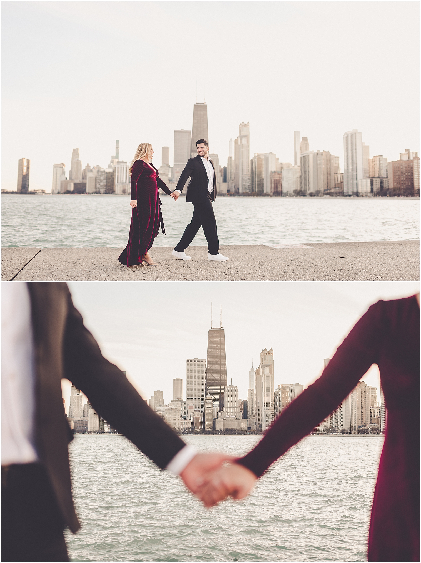 Andrea and Chris's Lincoln Park and North Avenue Beach engagement in Chicago, Illinois with Chicagoland photographer Kara Evans Photographer.