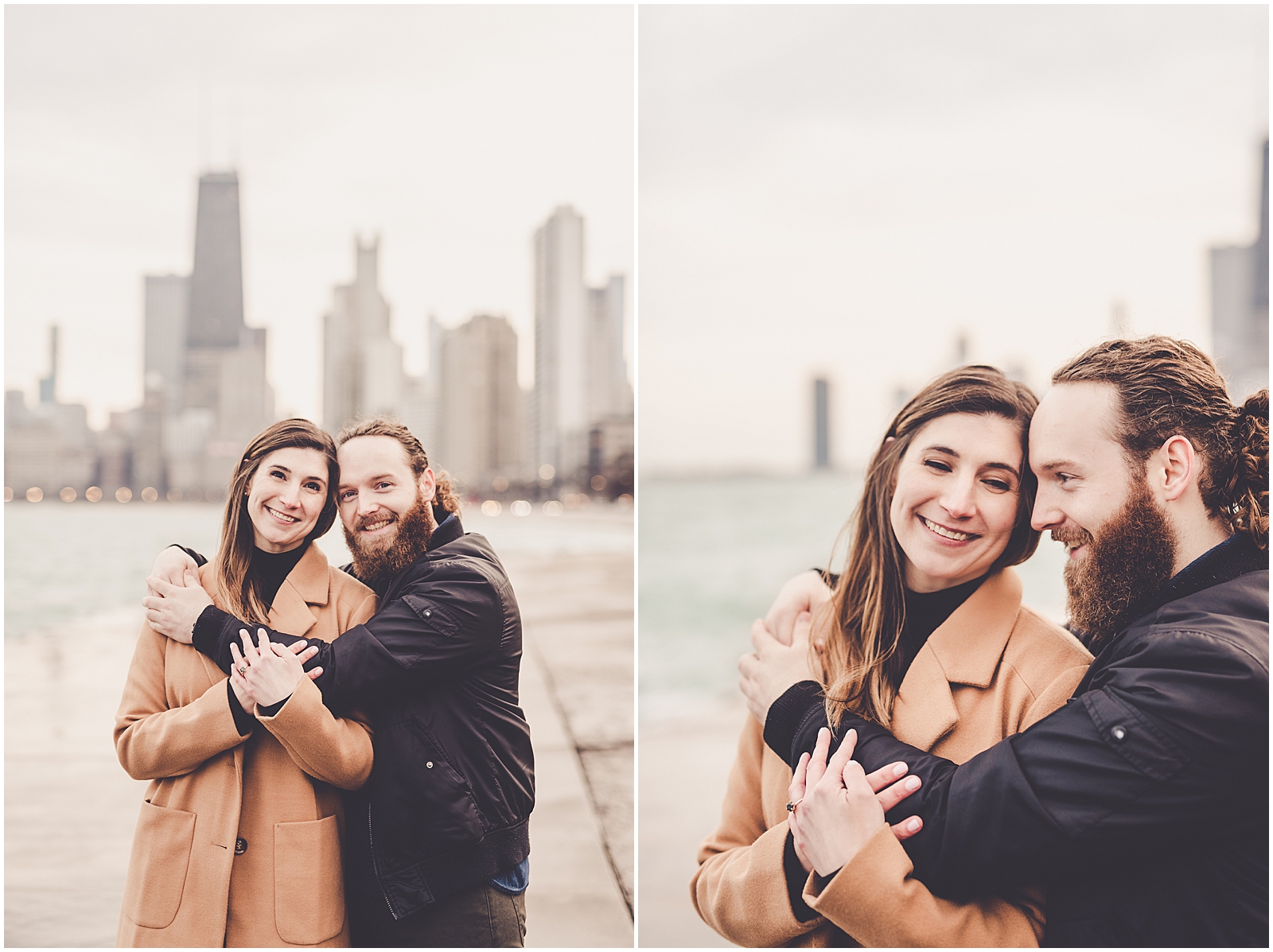 Marisa & Kristopher's Hubbard Street and North Avenue Beach engagement photos with Chicagoland wedding photographer Kara Evans Photographer.