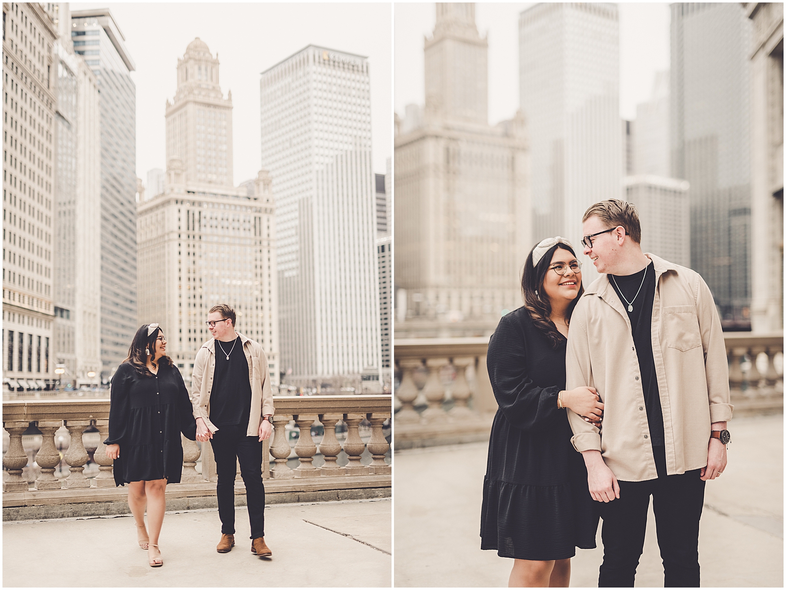 Neiry & Tyler's spring Milton Lee Olive Park engagement photos in Chicago, IL with Chicagoland wedding photographer Kara Evans Photographer.