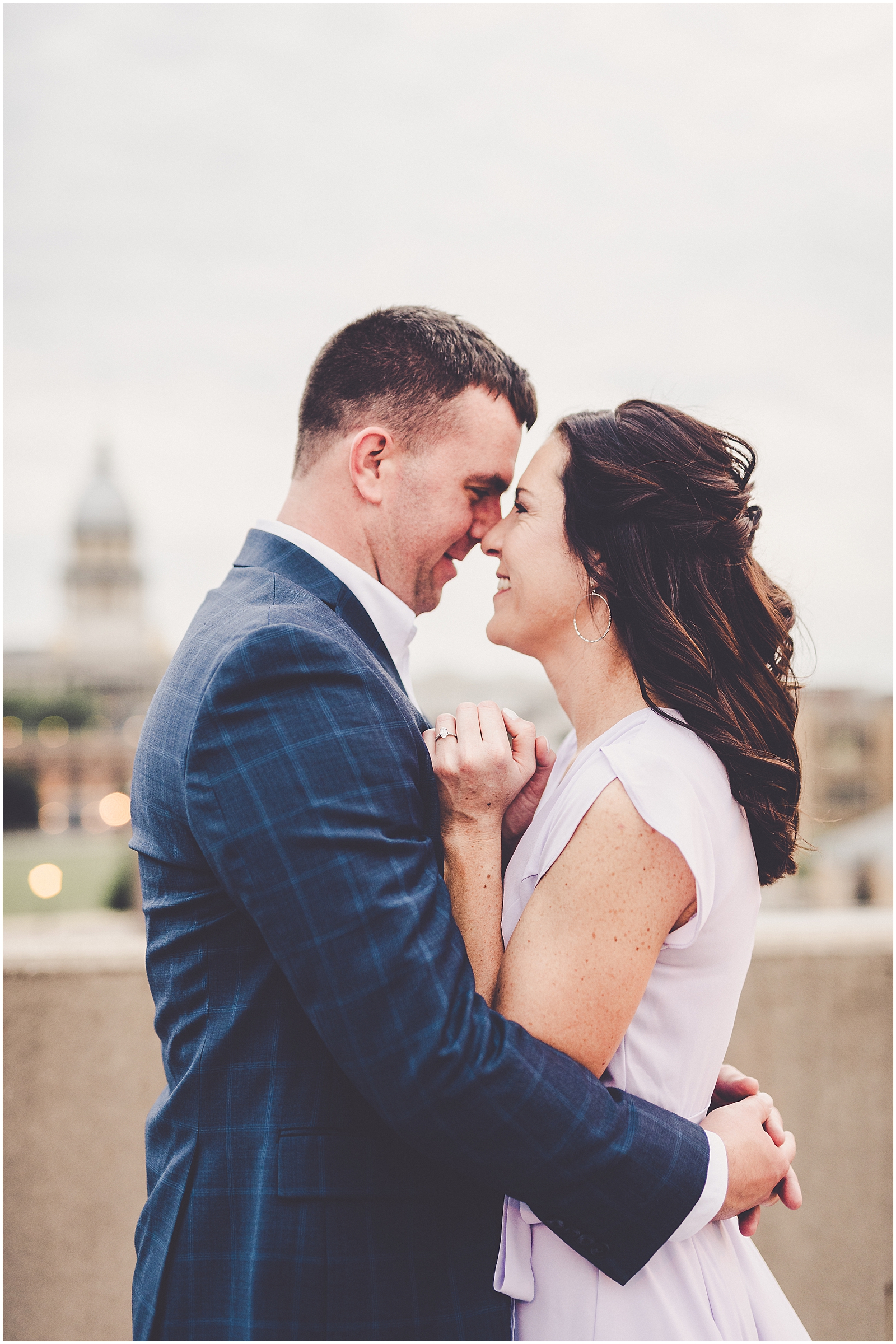 Allye & Grant's downtown engagement session in Springfield, Illinois with Chicagoland wedding photographer Kara Evans Photographer.