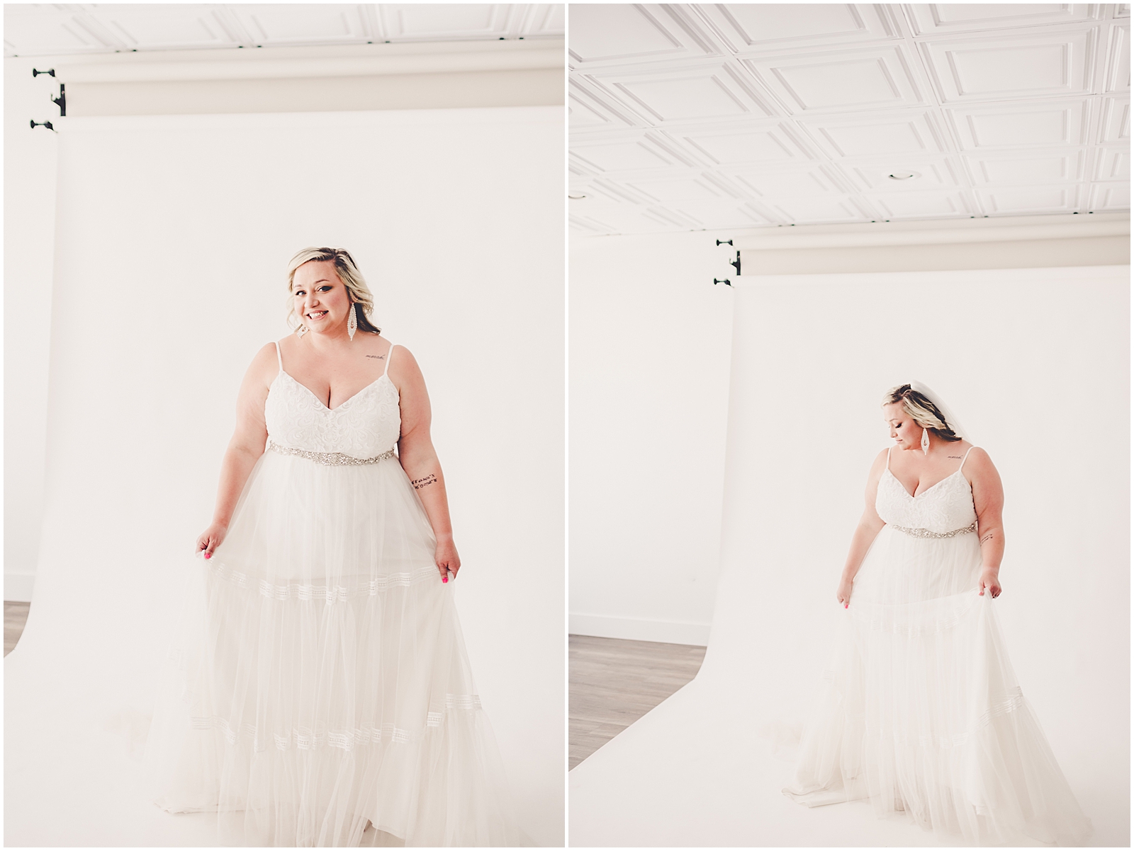 Amy's studio bridal session at natural light photography studio - Studio 388 - in downtown Kankakee, Illinois.