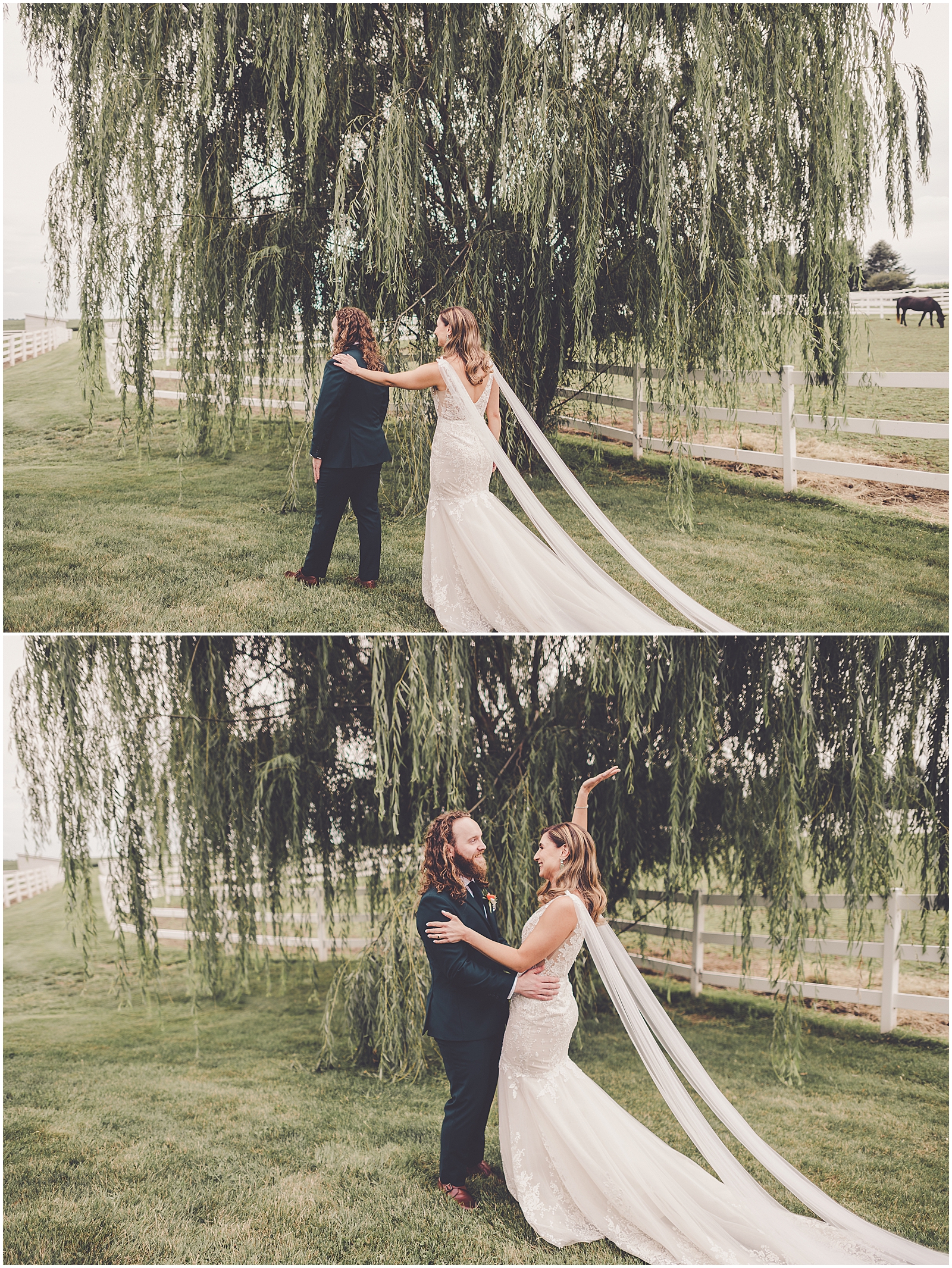 Marisa & Kristopher's summer Northfork Farm wedding photos in Oswego, Illinois with Chicagoland wedding photographer Kara Evans Photographer.
