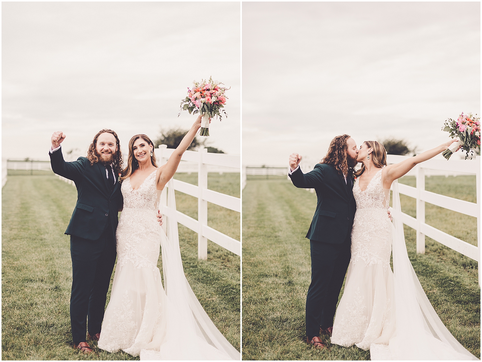 Marisa & Kristopher's summer Northfork Farm wedding photos in Oswego, Illinois with Chicagoland wedding photographer Kara Evans Photographer.