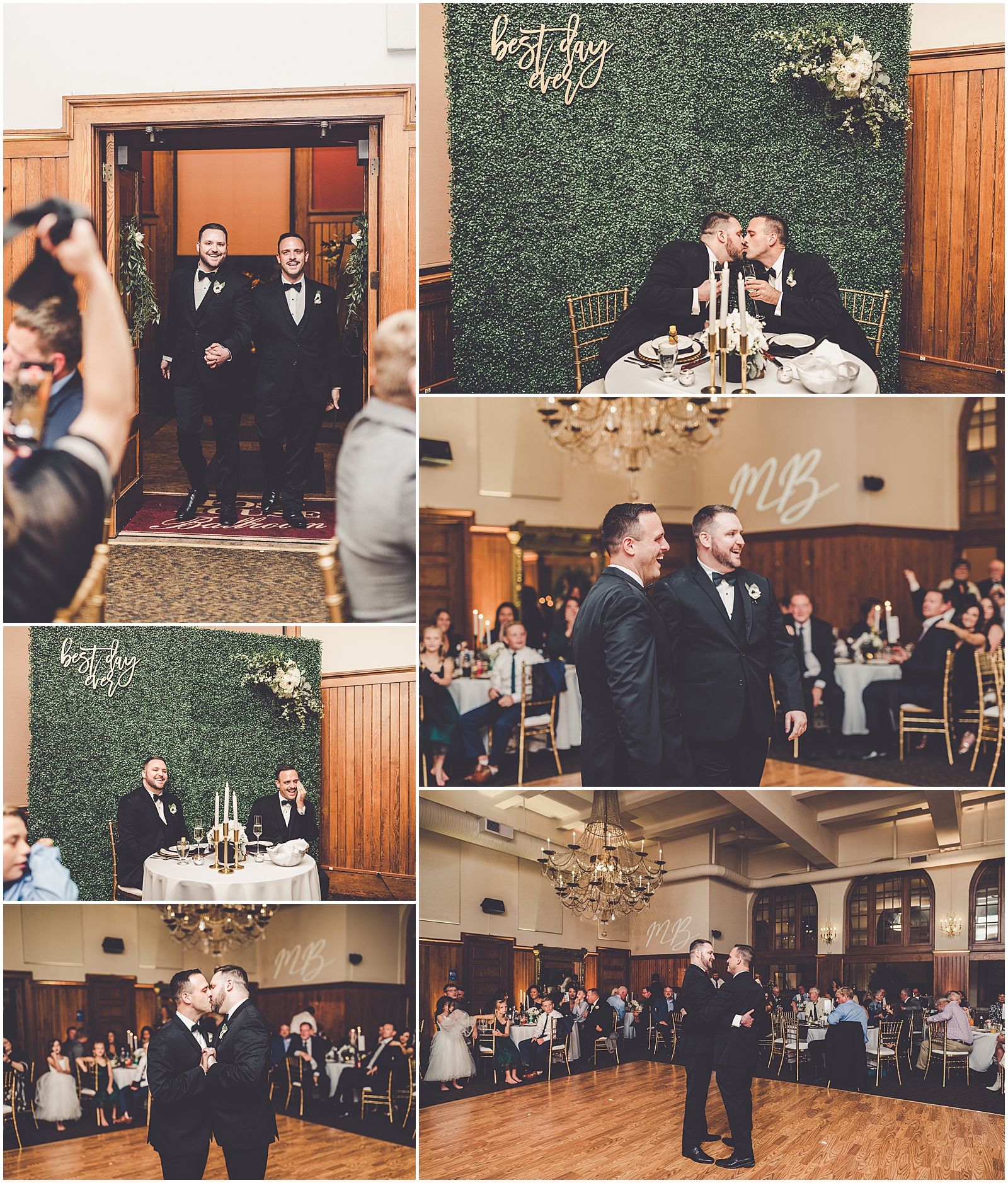 Ben and Michael's fall wedding at the Post House Ballroom in Dixon, Illinois with Chicagoland wedding photographer Kara Evans Photographer.
