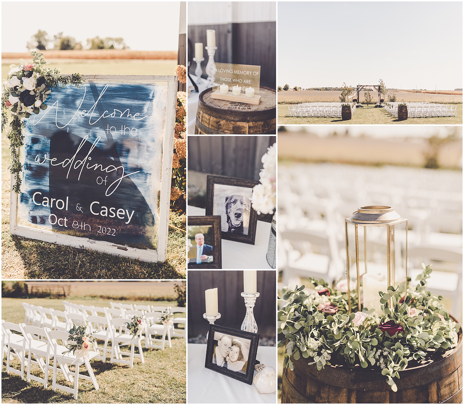 Carol and Casey's fall Barn at the Sioux-Monti wedding in Idaville, Indiana with Chicagoland wedding photographer Kara Evans Photographer.