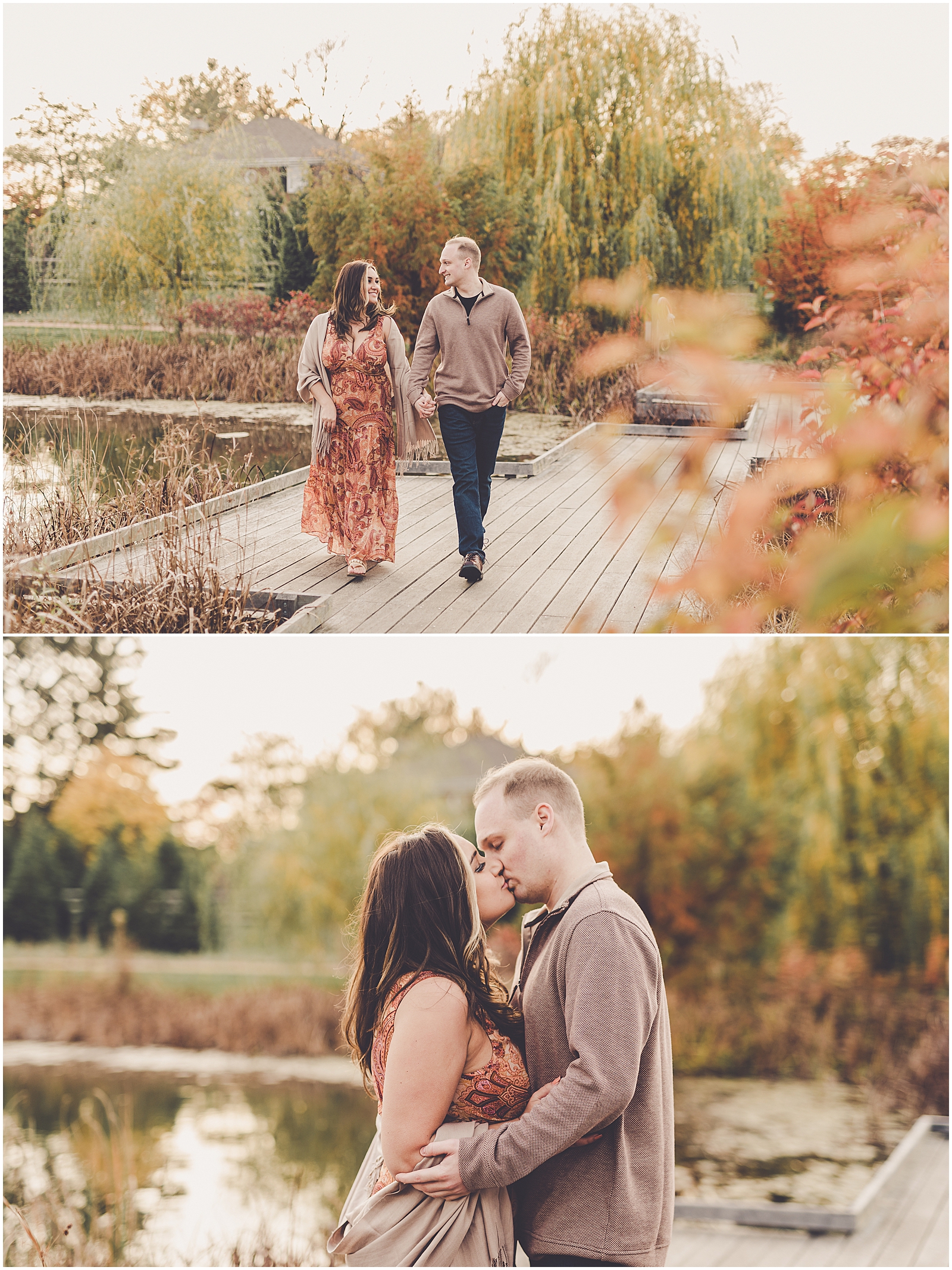 Nicole and Thomas's fall Cantigny Park engagement photos in Wheaton with Chicagoland wedding photographer Kara Evans Photographer.