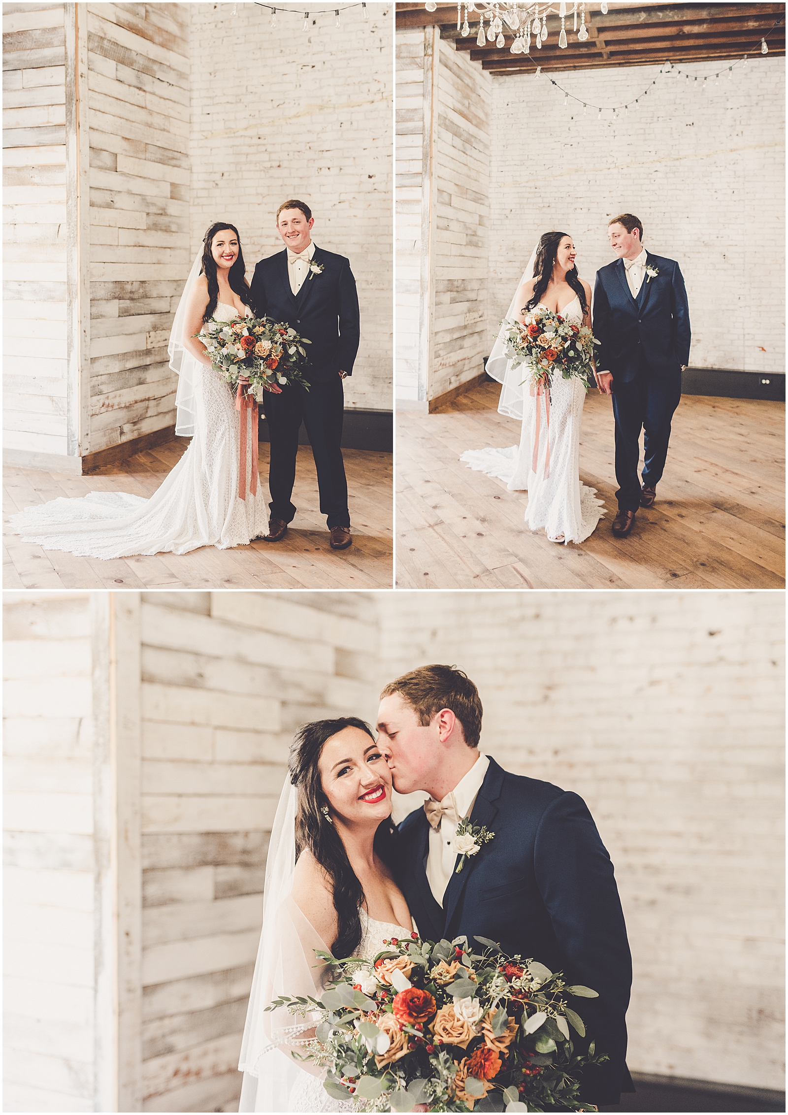 Kylie and Noah's fall wedding at Town & Country Events in Milford, Illinois with Chicagoland wedding photographer Kara Evans Photographer.