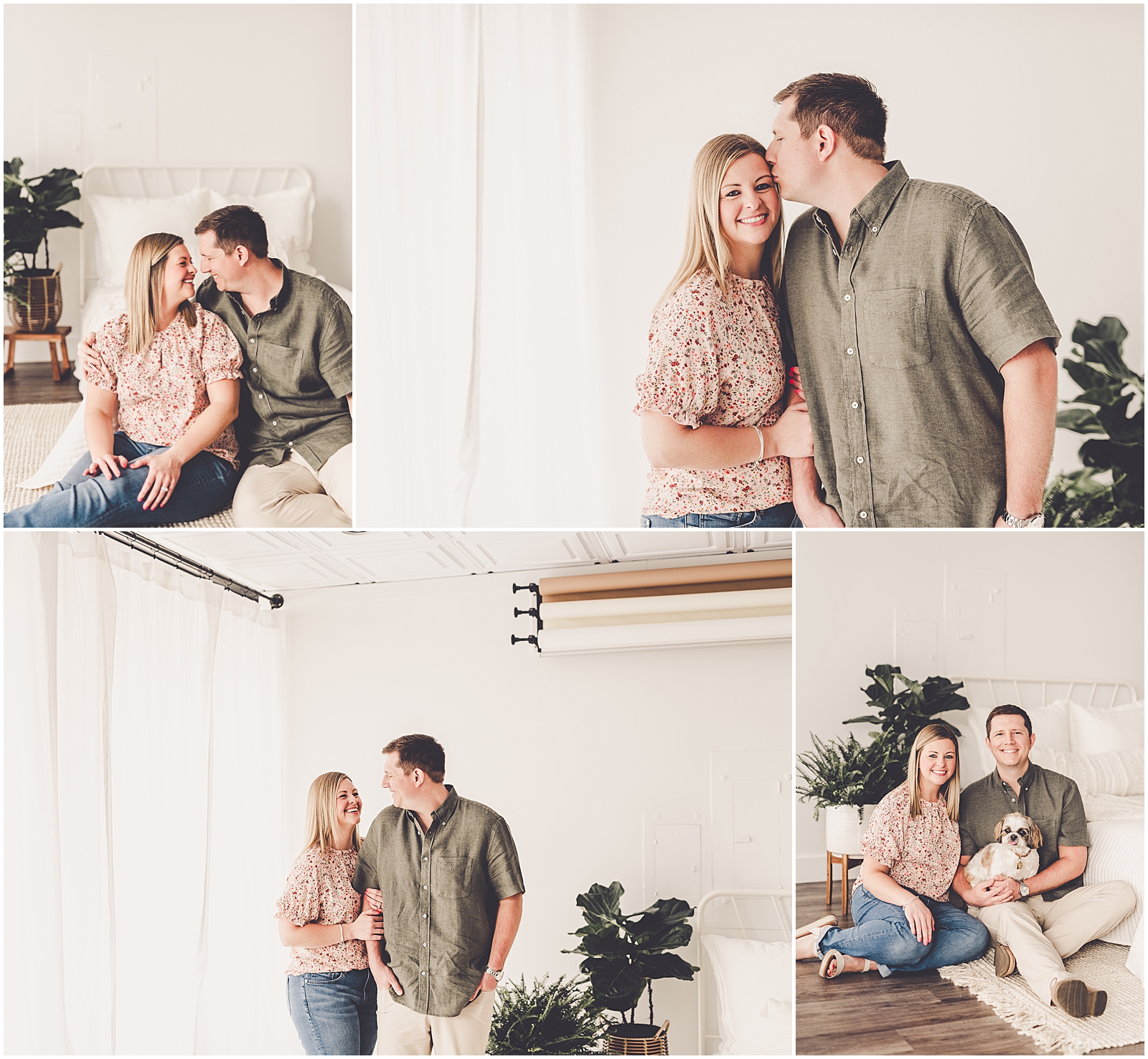 Spring couples session at the natural light Studio 388 owned by Kyle and Kara Evans at Kara Evans Photographer in Kankakee, Illinois.