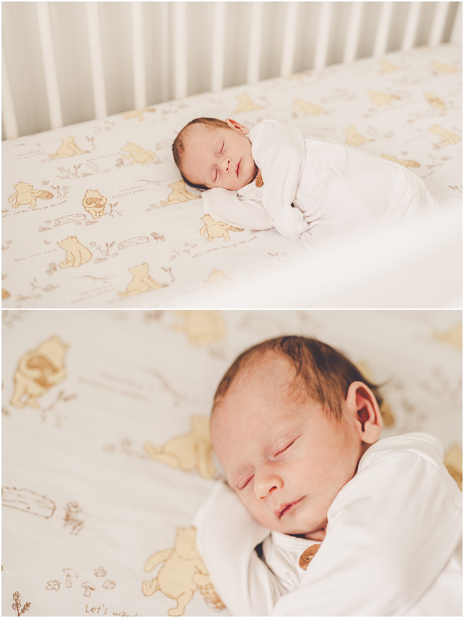 In-home lifestyle newborn photos for the Laurence with Bourbonnais area and Kankakee County family photographer Kara Evans Photographer.