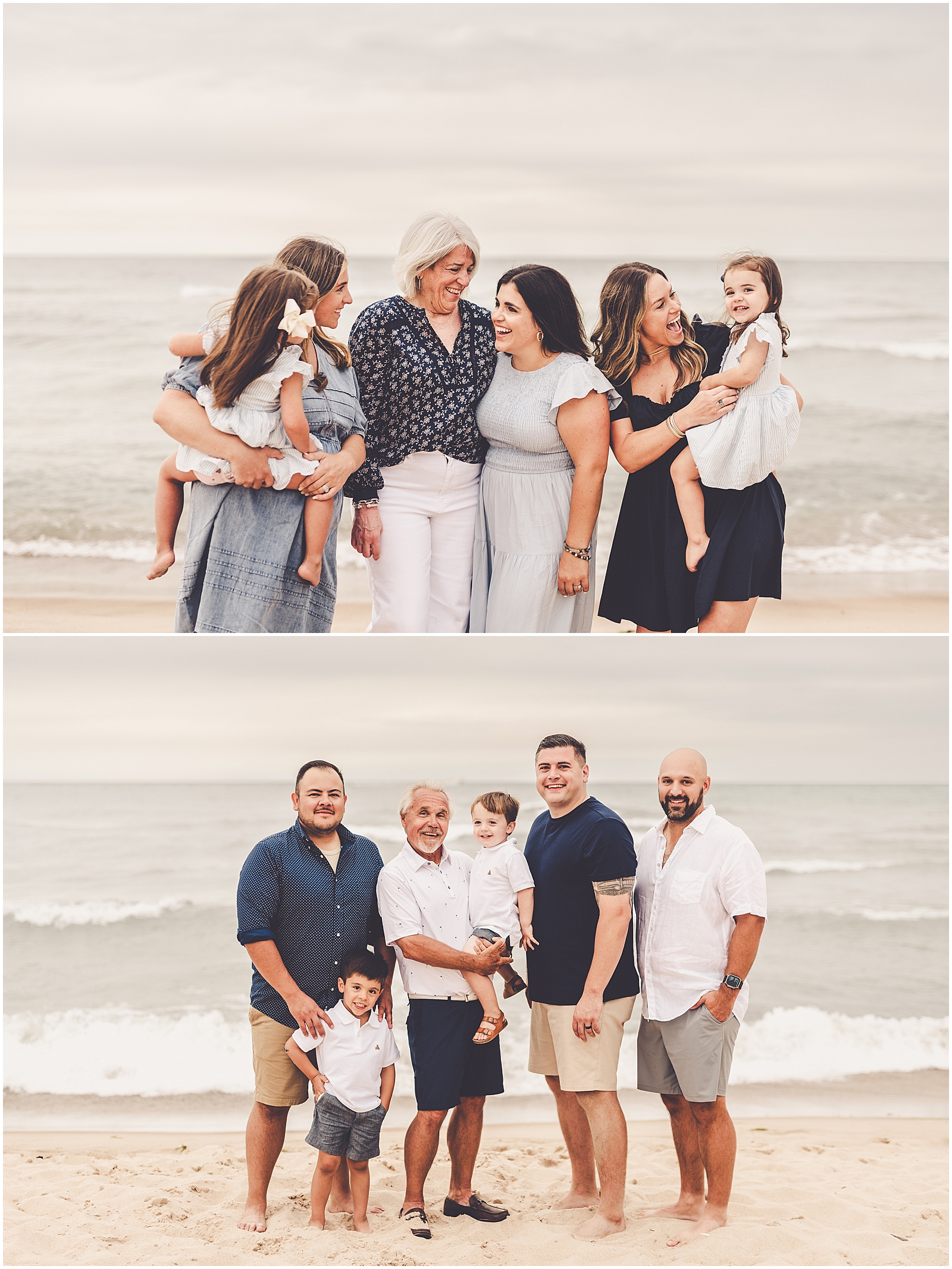 Beach family session for the Trump family in Michigan City with Bourbonnais & Kankakee County family photographer Kara Evans Photographer.
