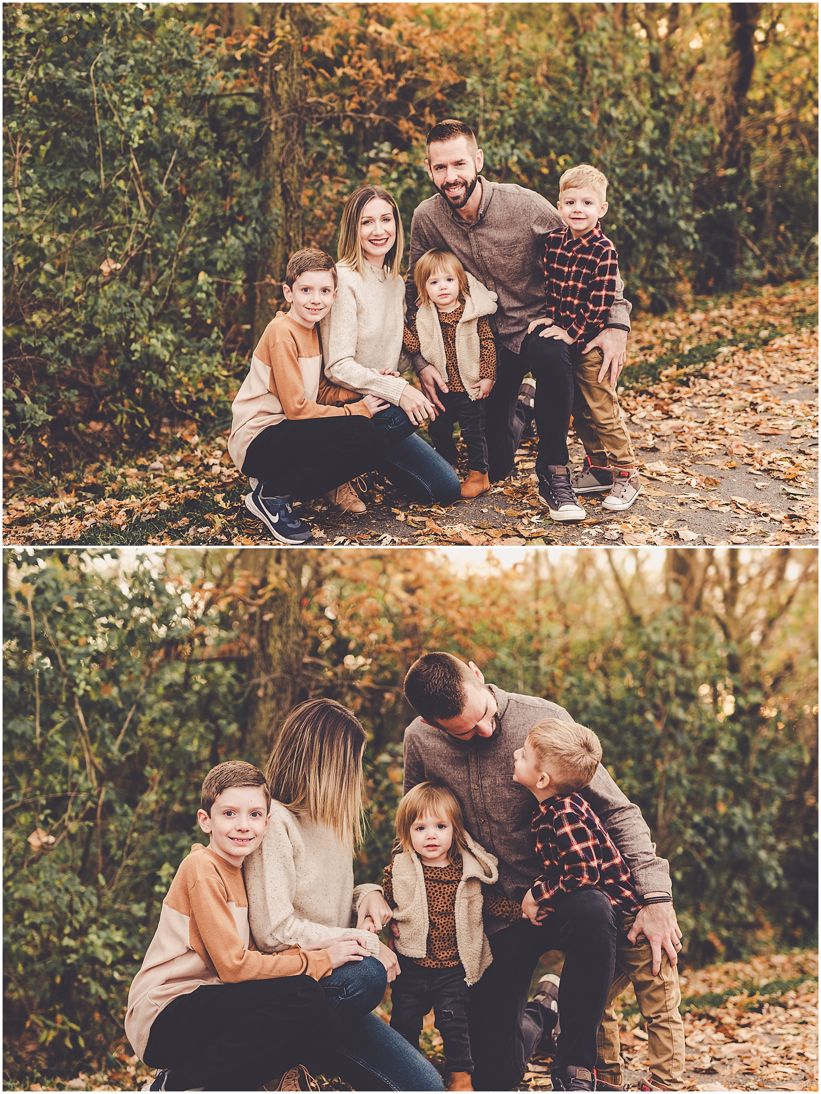 Fall family photographer in Frankfort for the Mellone family with Kankakee County family photographer Kara Evans Photographer.