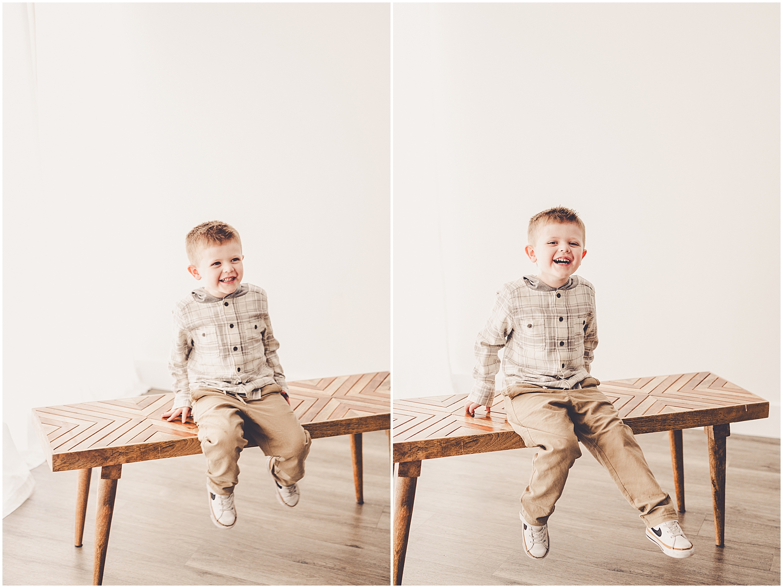 Natural light studio family session for the Cheever family with Kankakee family photographer Kara Evans Photographer.