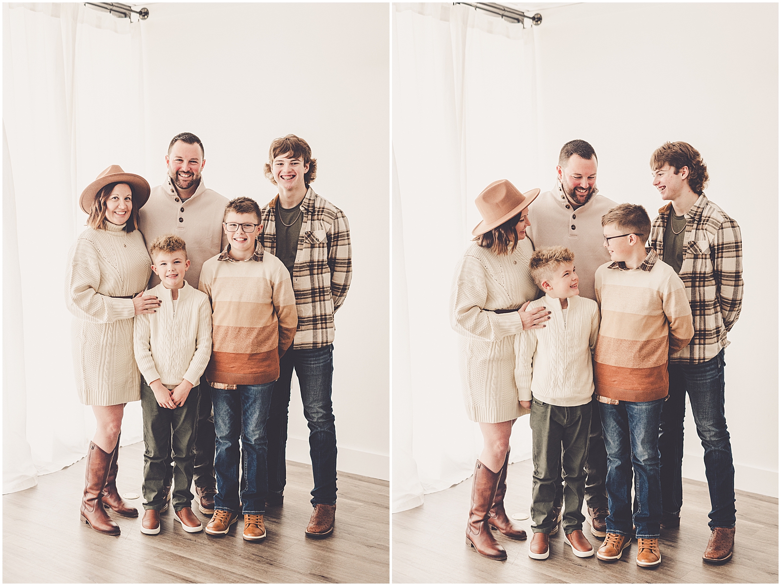 Natural light studio family session for the Cheever family with Kankakee family photographer Kara Evans Photographer.
