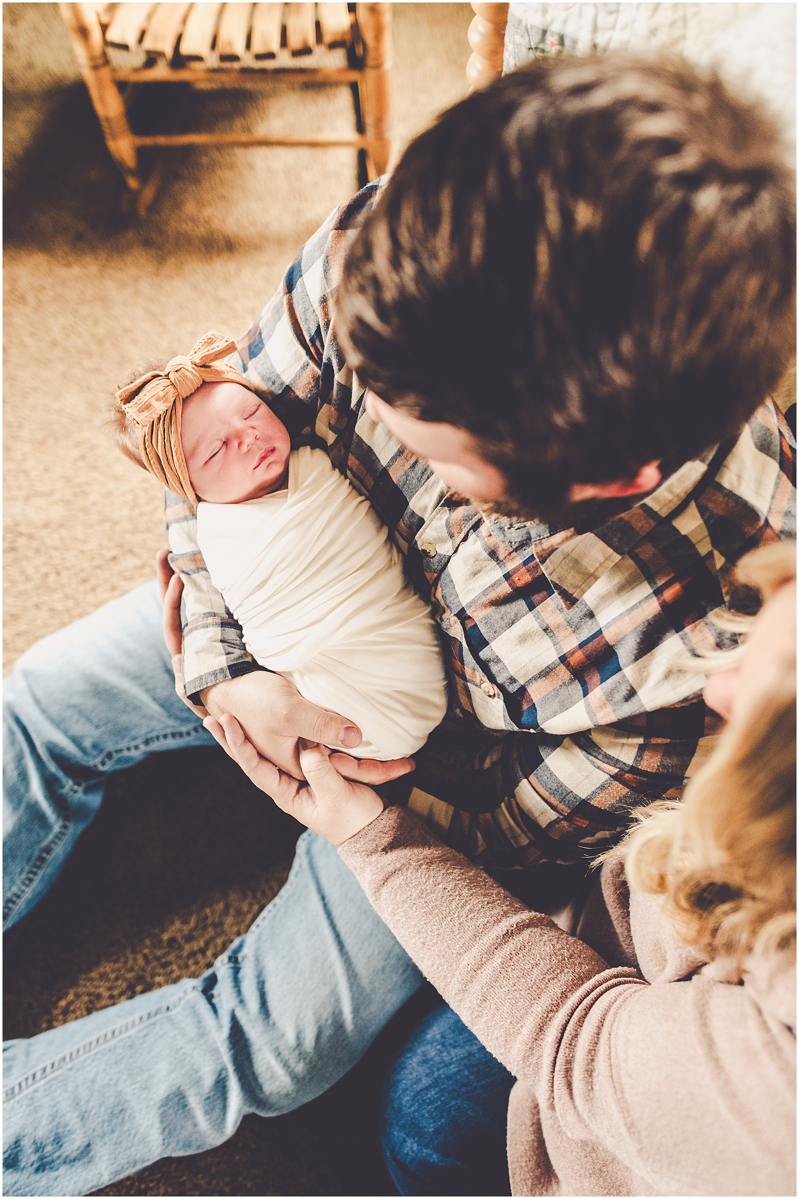 In-home Iroquois County newborn photographer for the Cowsert family with Kankakee family photographer Kara Evans Photographer.