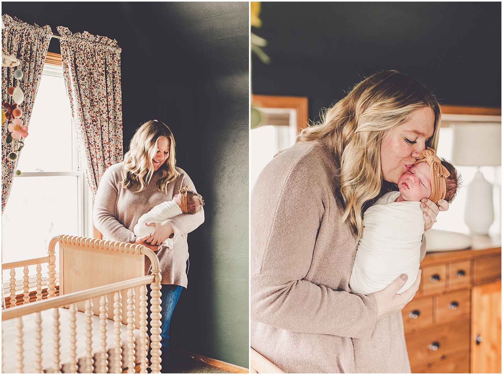 In-home Iroquois County newborn photographer for the Cowsert family with Kankakee family photographer Kara Evans Photographer.