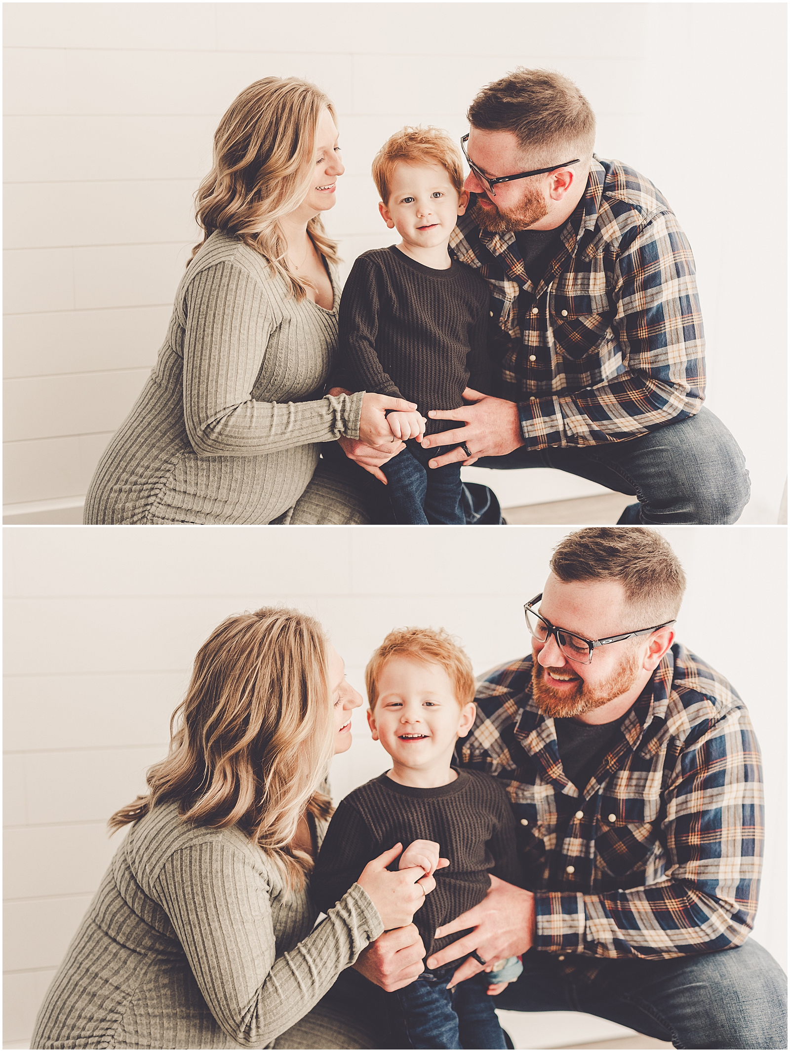 Studio maternity and family photographer in Kankakee with Iroquois County and Kankakee County family photographer Kara Evans Photographer.
