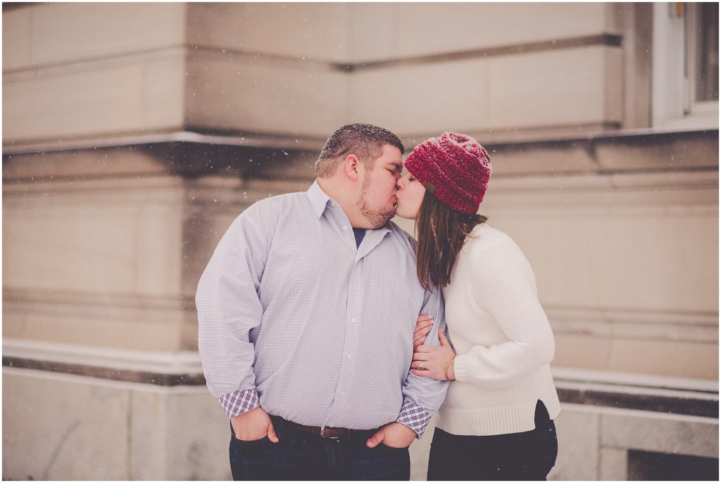 Kara Evans Photographer - Central Illinois Wedding Photographer - Snowy Winter Engagement Session - Kankakee Wedding Photographer - Kankakee Snowy Engagement Photos