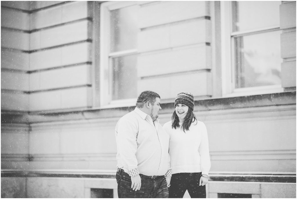 Kara Evans Photographer - Central Illinois Wedding Photographer - Snowy Winter Engagement Session - Kankakee Wedding Photographer - Kankakee Snowy Engagement Photos