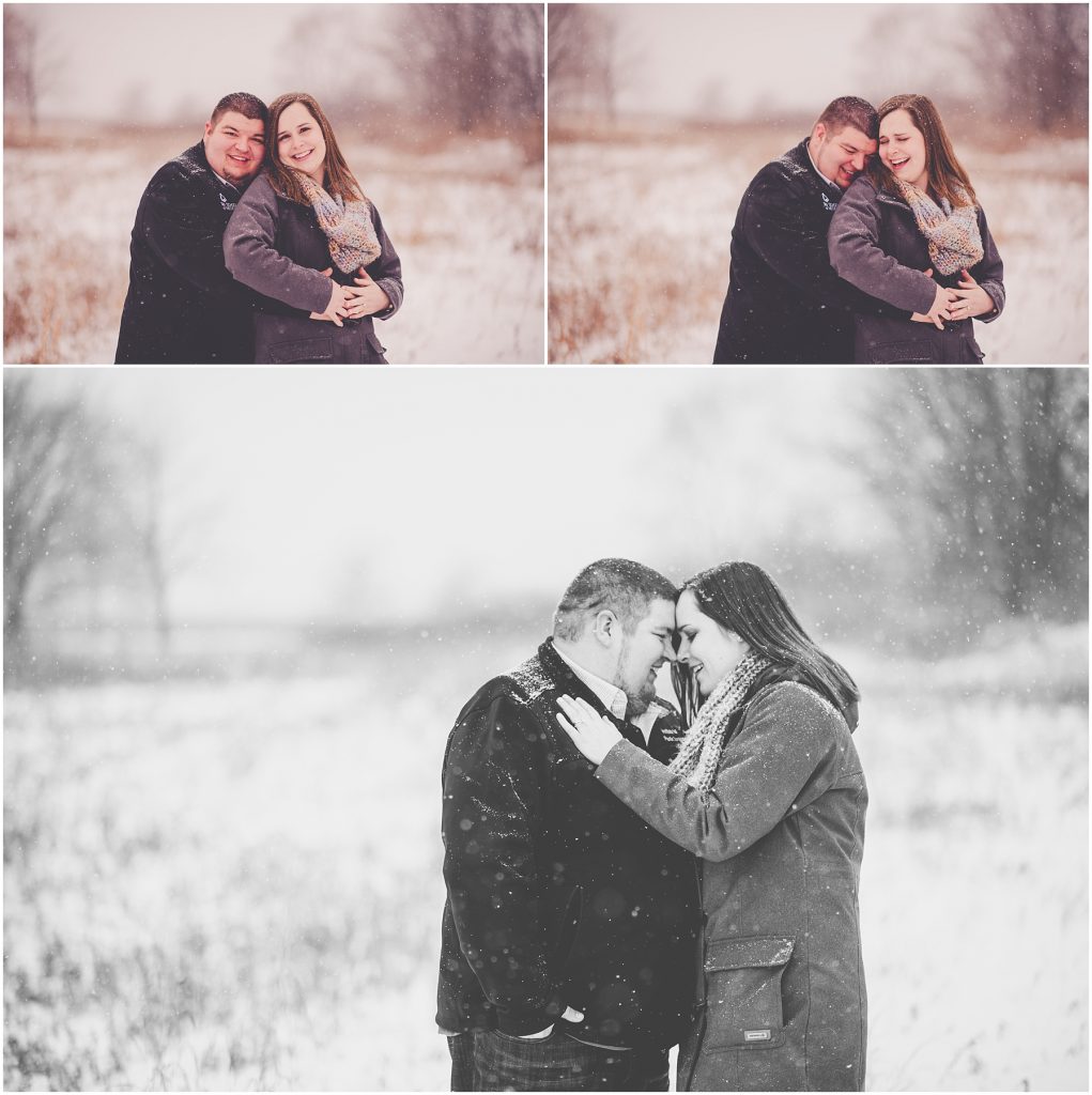 Kara Evans Photographer - Central Illinois Wedding Photographer - Snowy Winter Engagement Session - Kankakee Wedding Photographer - Kankakee Snowy Engagement Photos