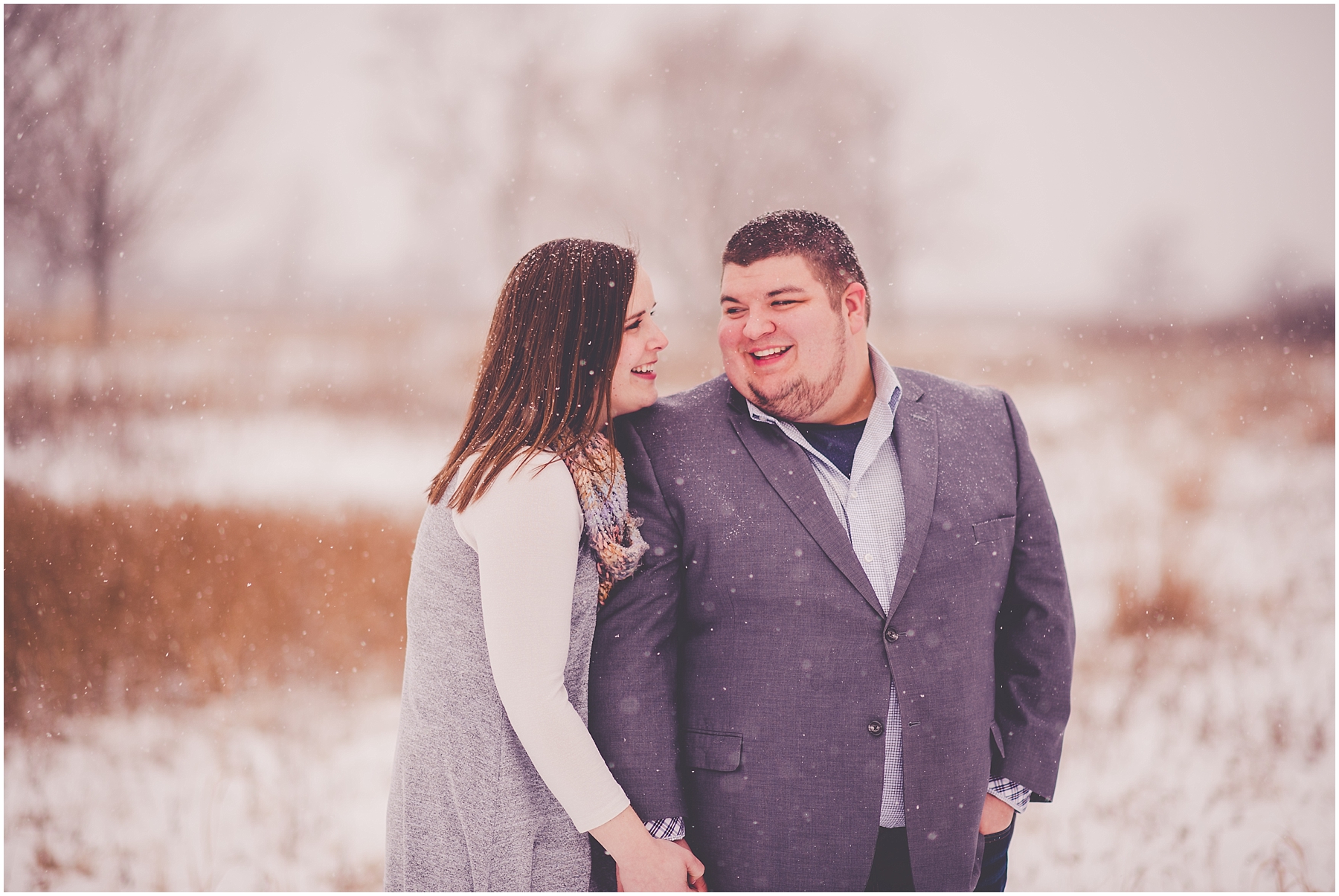 Kara Evans Photographer - Central Illinois Wedding Photographer - Snowy Winter Engagement Session - Kankakee Wedding Photographer - Kankakee Snowy Engagement Photos