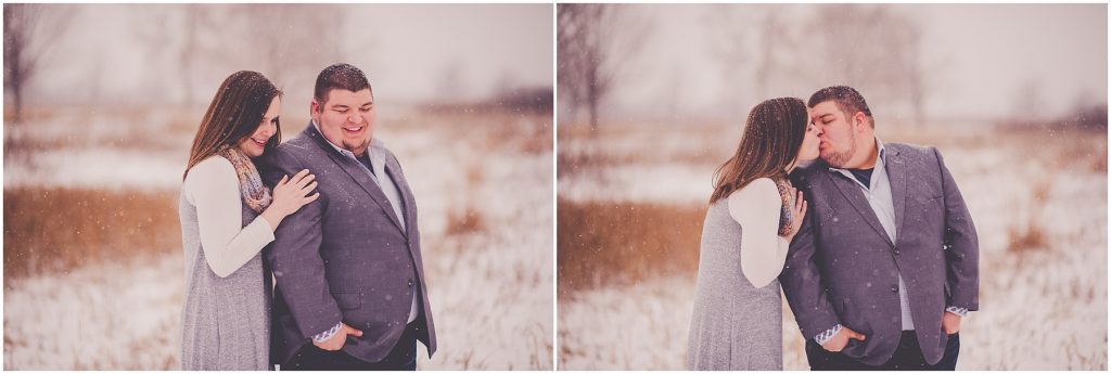 Kara Evans Photographer - Central Illinois Wedding Photographer - Snowy Winter Engagement Session - Kankakee Wedding Photographer - Kankakee Snowy Engagement Photos