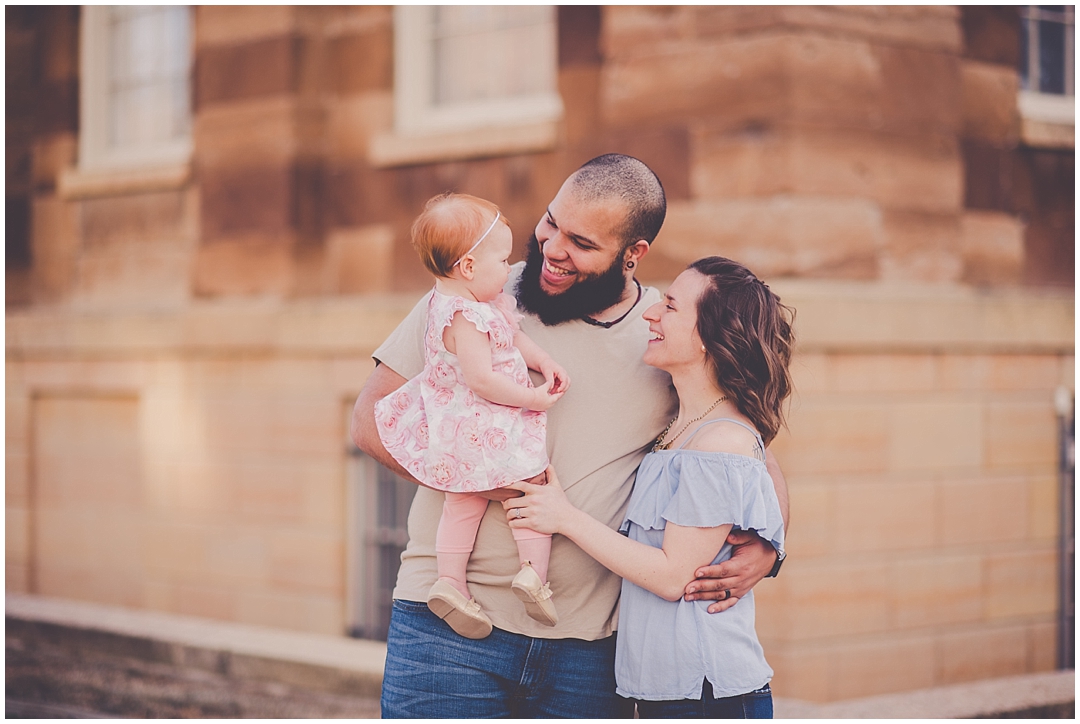 Kara Evans Photographer - Central Illinois Family Photographer - Lifestyle Family Photographer - Urban Downtown Family Photos - Urban Lifestyle Family Photos - Family Photos with One Year Old - Springfield Family Photog