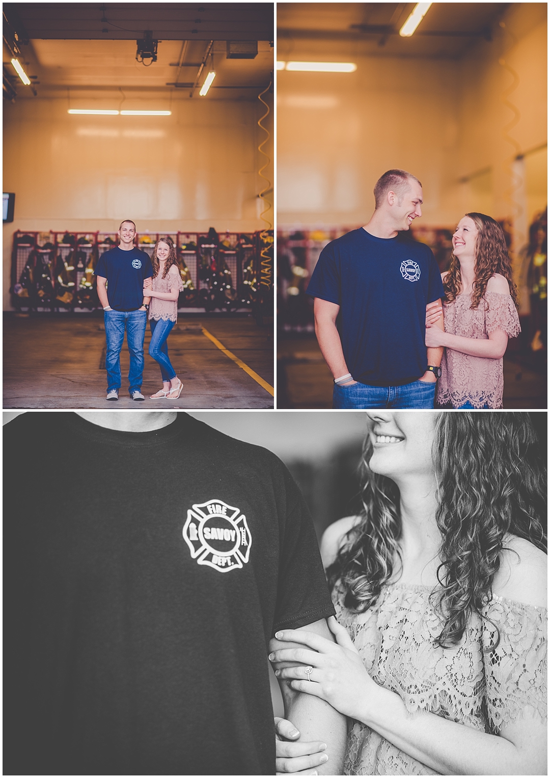 Kara Evans Photographer - Central Illinois Wedding and Engagement Photographer - Champaign Urbana Photographer - Savoy Engagement Photos - Firehouse Engagement Session - Firefighter Engagement Photo Ideas