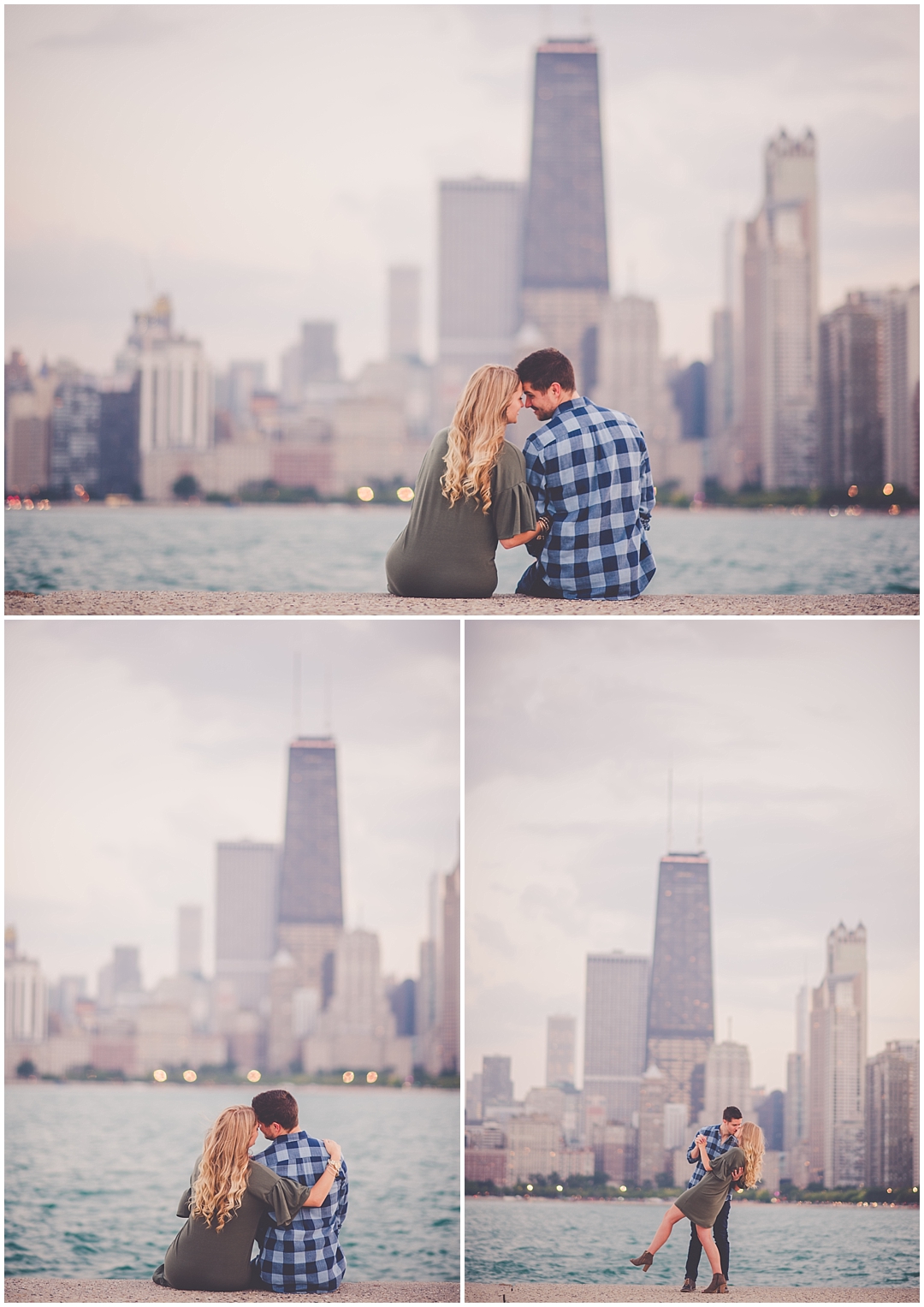 Kara Evans Photographer - Chicagoland Wedding Photographer - September Chicago Engagement Photos - Chicago Skyline Engagement Photos - Lincoln Park Nature Boardwalk Engagement - North Avenue Beach Engagement