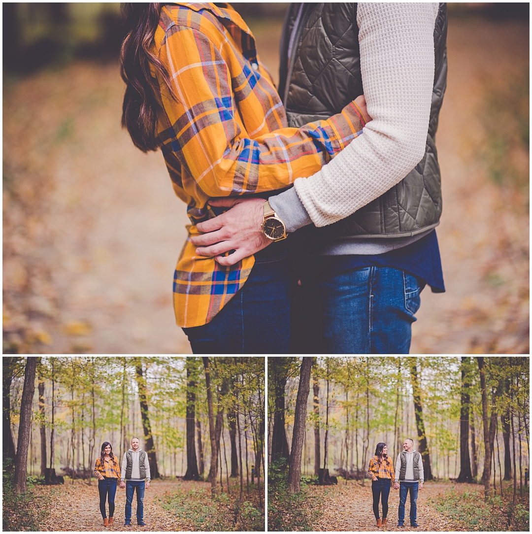 Kara Evans Photographer - Chicagoland Wedding Photographer - Chicago Natural Light Wedding Photographer - Captain Daniel Wright Woods Engagement Photos - Captain Daniel Wright Woods Photography - Fall Forest Engagement Session