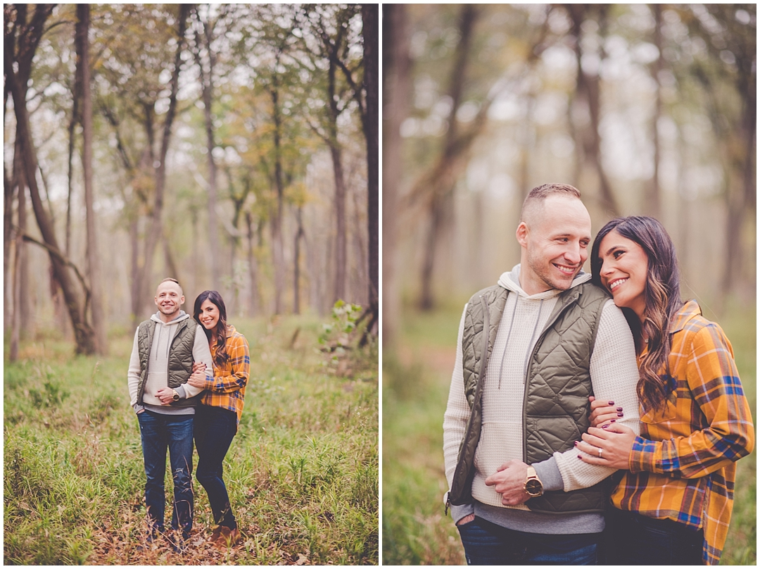 Kara Evans Photographer - Chicagoland Wedding Photographer - Chicago Natural Light Wedding Photographer - Captain Daniel Wright Woods Engagement Photos - Captain Daniel Wright Woods Photography - Fall Forest Engagement Session