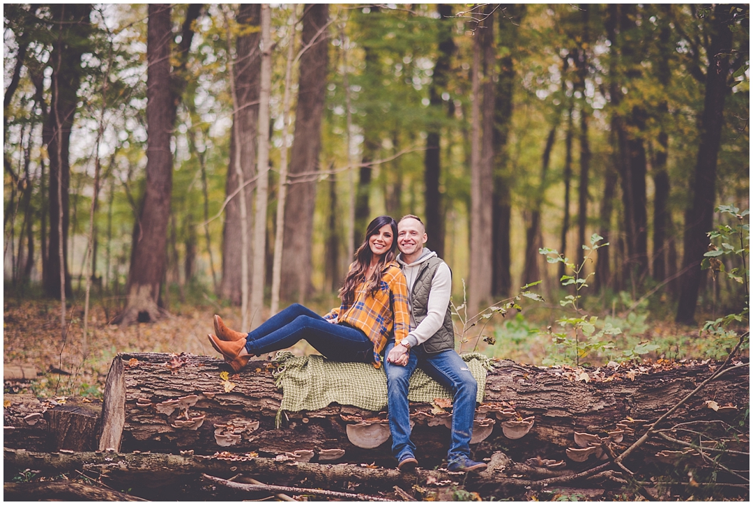 Kara Evans Photographer - Chicagoland Wedding Photographer - Chicago Natural Light Wedding Photographer - Captain Daniel Wright Woods Engagement Photos - Captain Daniel Wright Woods Photography - Fall Forest Engagement Session