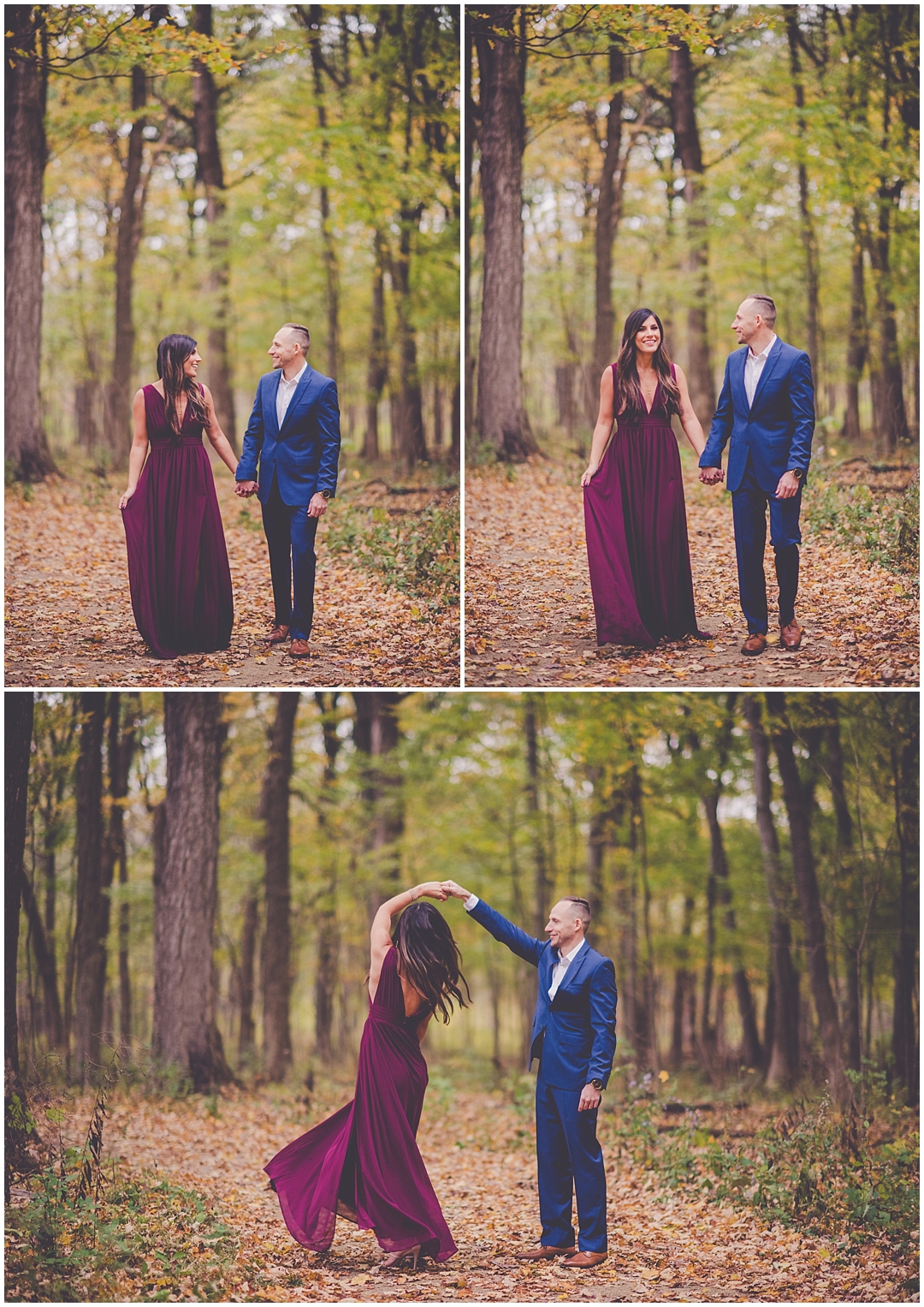 Kara Evans Photographer - Chicagoland Wedding Photographer - Chicago Natural Light Wedding Photographer - Captain Daniel Wright Woods Engagement Photos - Captain Daniel Wright Woods Photography - Fall Forest Engagement Session