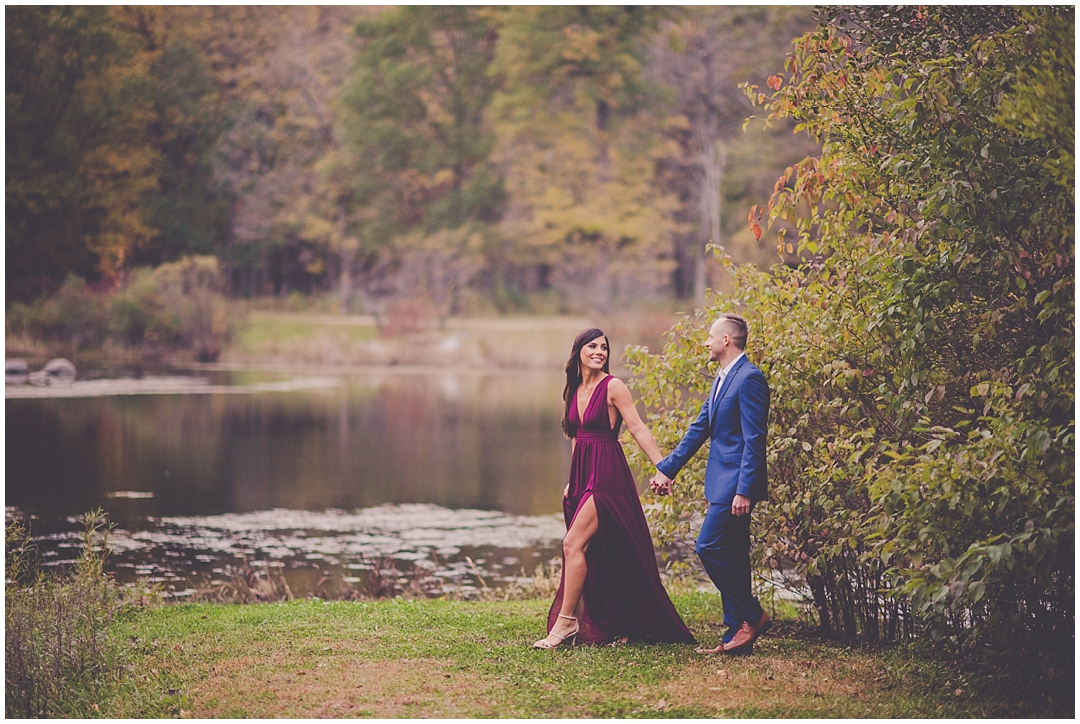 Kara Evans Photographer - Chicagoland Wedding Photographer - Chicago Natural Light Wedding Photographer - Captain Daniel Wright Woods Engagement Photos - Captain Daniel Wright Woods Photography - Fall Forest Engagement Session