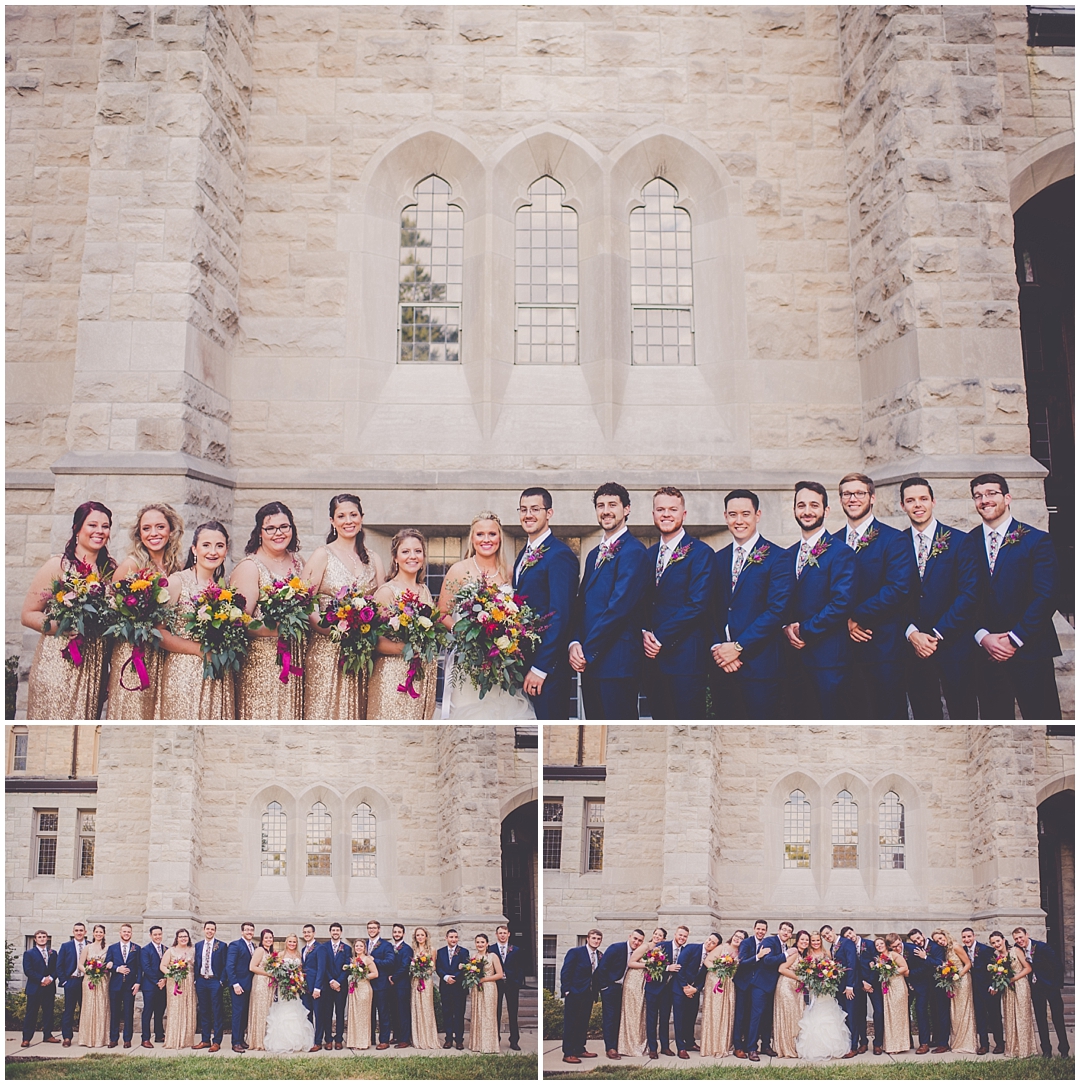 Kara Evans Photographer - Chicagoland Wedding Photographer - Crowne Plaza Wedding - Gold Sequin Wedding Day - Westminster Presbyterian Springfield Illinois Wedding - Navy Blue and Gold Wedding Day