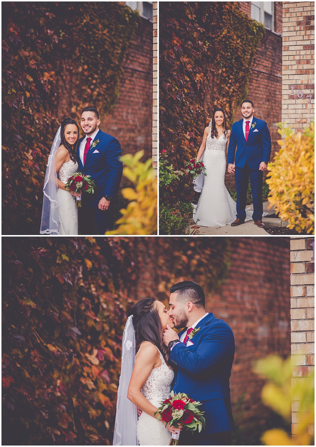 Fall wedding day at The Westin Chicago Northwest in Itasca, Illinois - burgundy, gold, and greenery wedding style. Busse Woods Forest Preserve wedding photos.