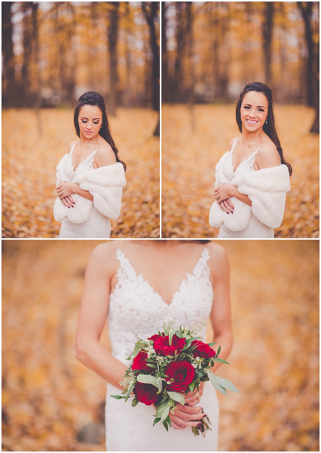 Fall wedding day at The Westin Chicago Northwest in Itasca, Illinois - burgundy, gold, and greenery wedding style. Busse Woods Forest Preserve wedding photos.